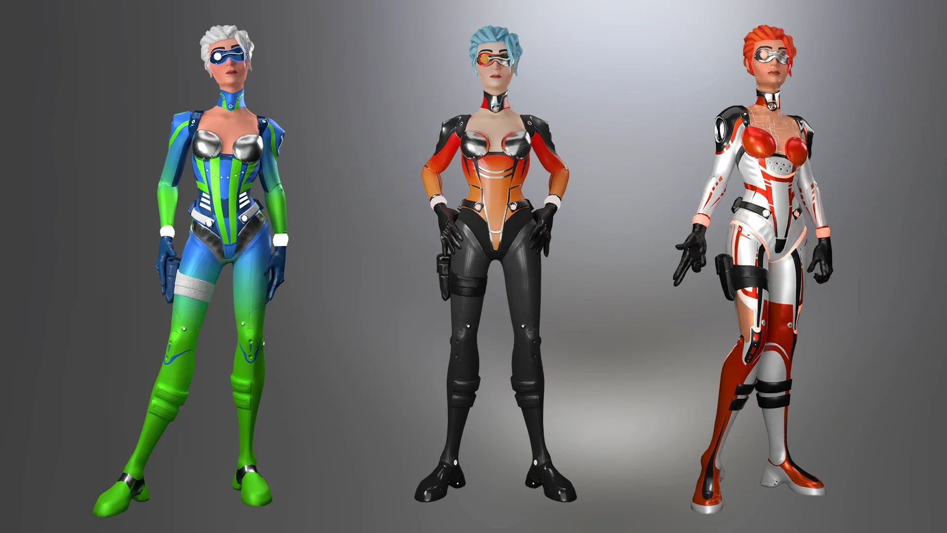 ANIMATED LOW POLY GAME READY SCI Fi GIRL CHARACTER