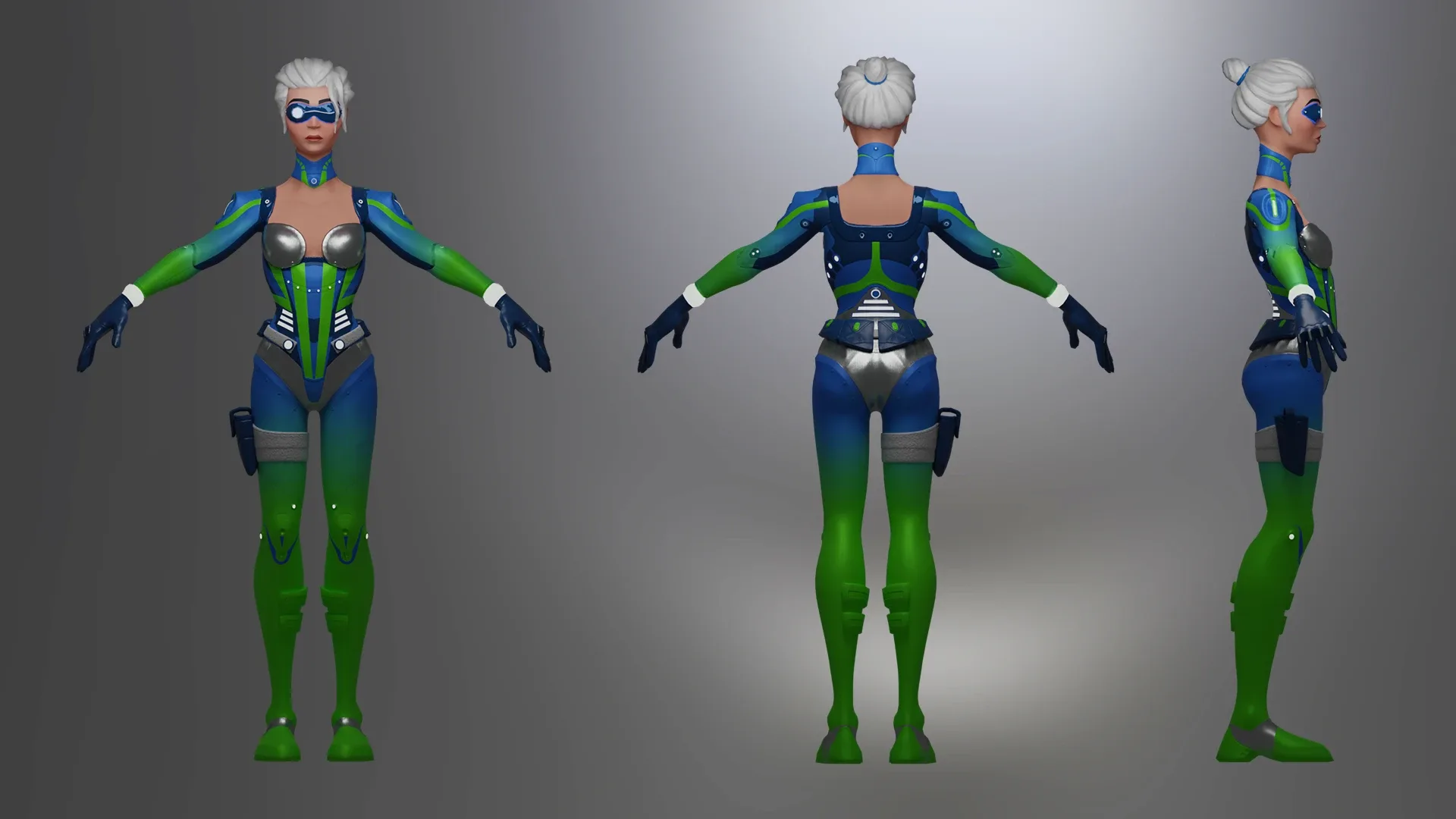 ANIMATED LOW POLY GAME READY SCI Fi GIRL CHARACTER