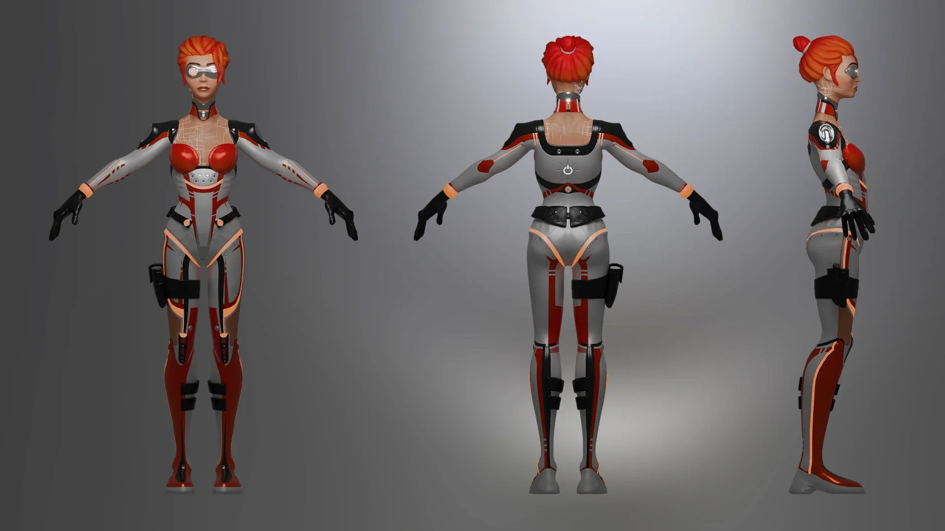 ANIMATED LOW POLY GAME READY SCI Fi GIRL CHARACTER