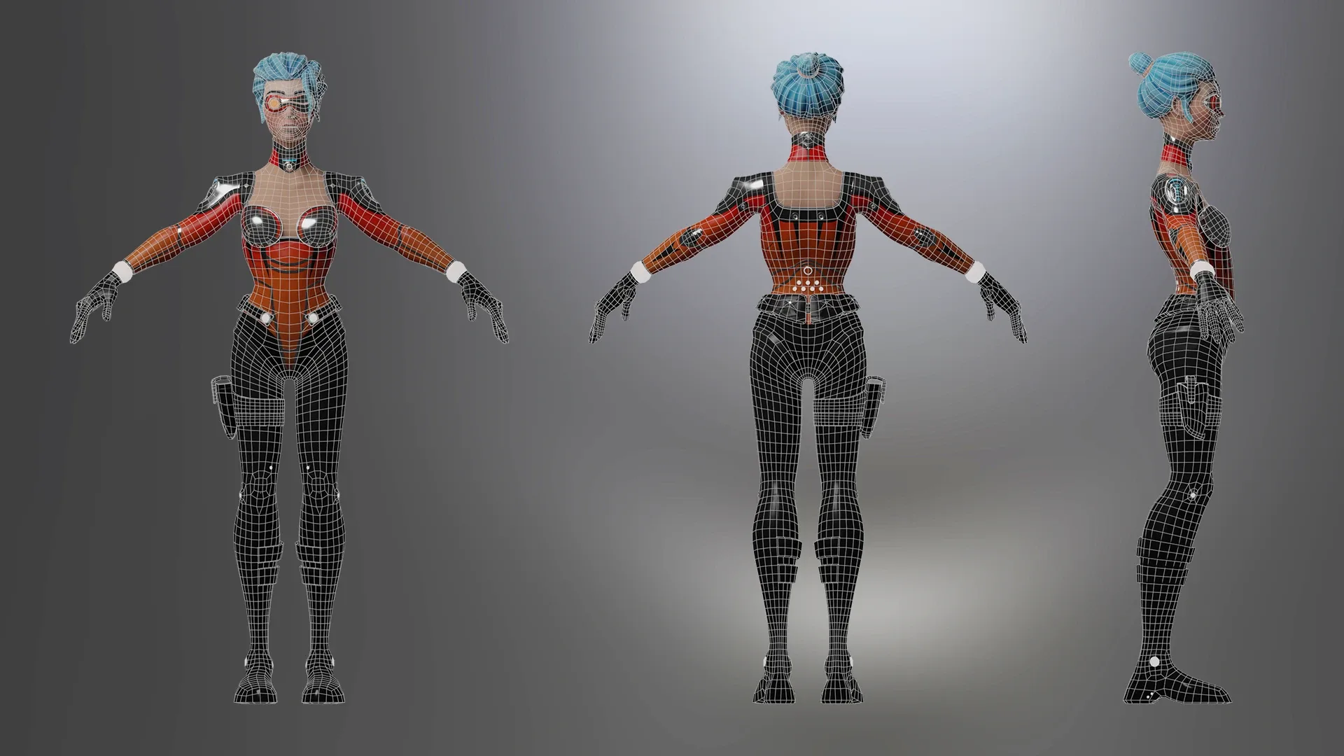 ANIMATED LOW POLY GAME READY SCI Fi GIRL CHARACTER