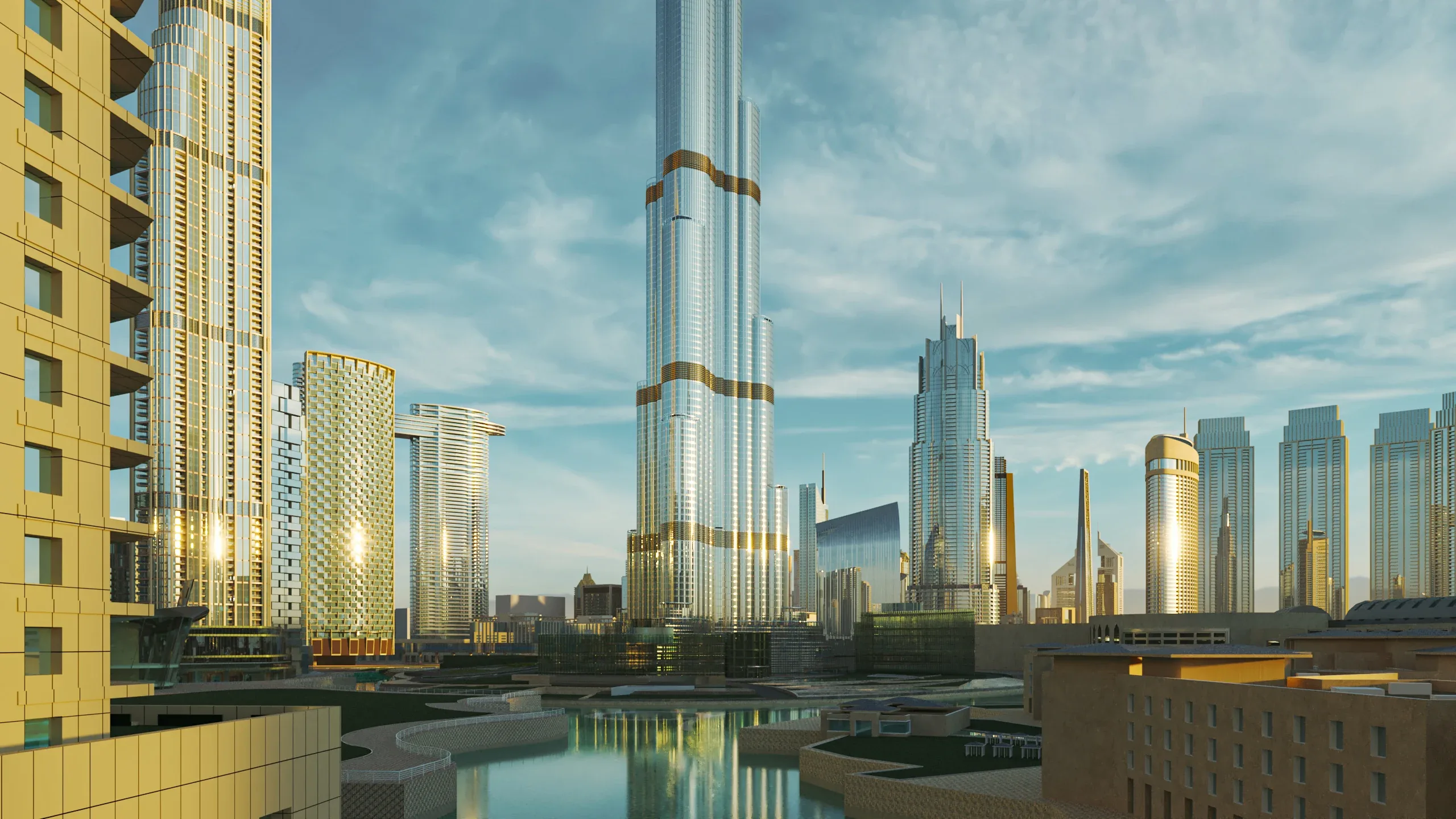 Dubai Burj khalifa Area v2 3D model