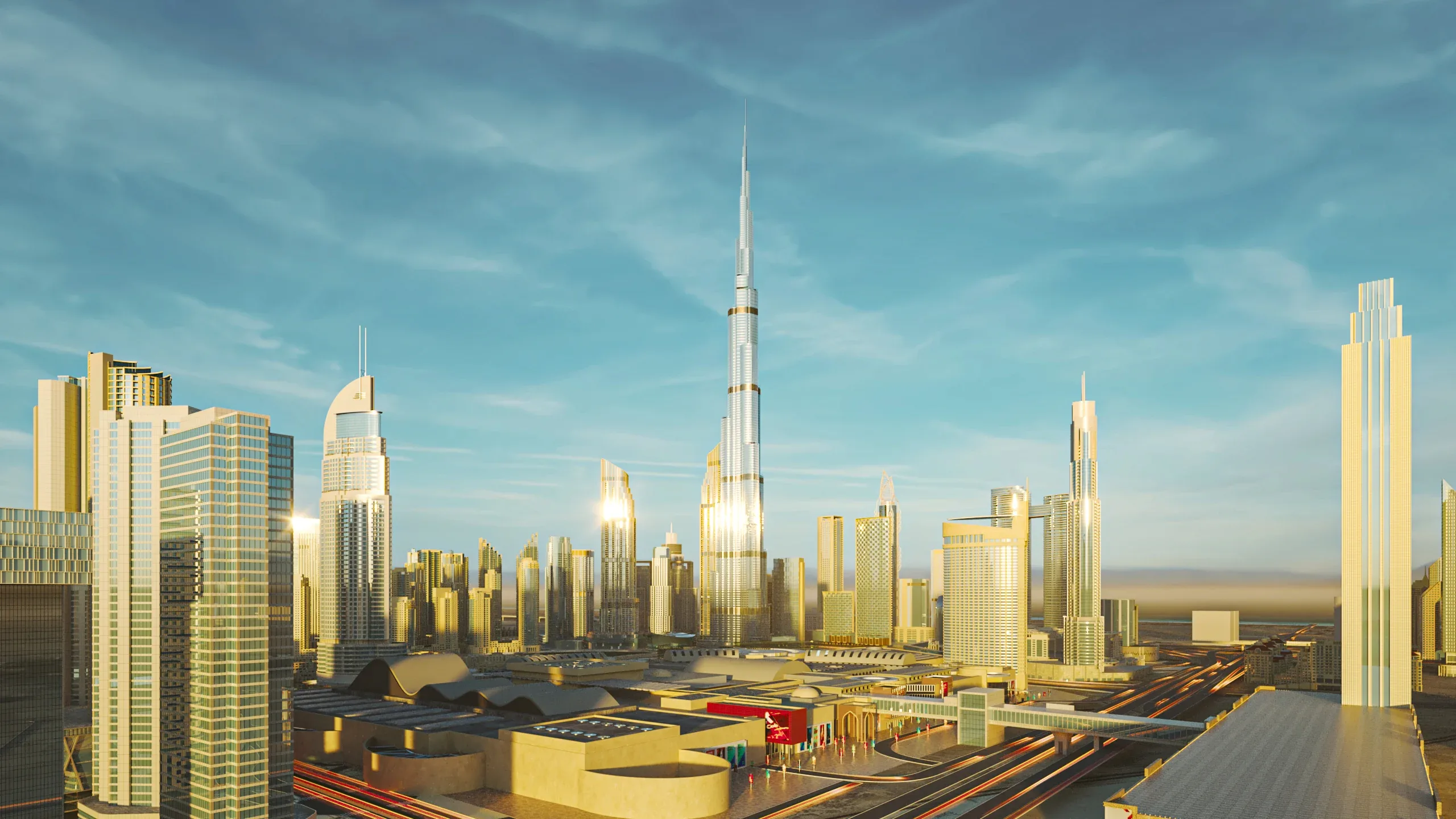 Dubai Burj khalifa Area v2 3D model