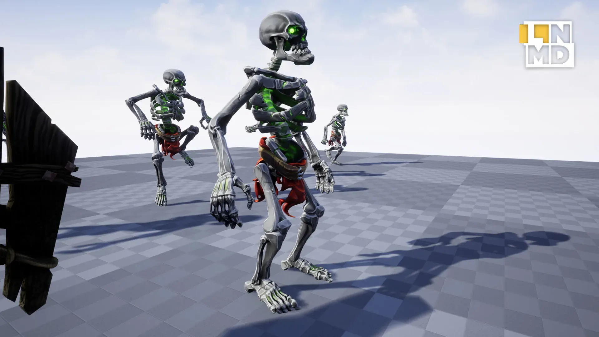 Low Poly Game Ready Skeleton character with 24 animations