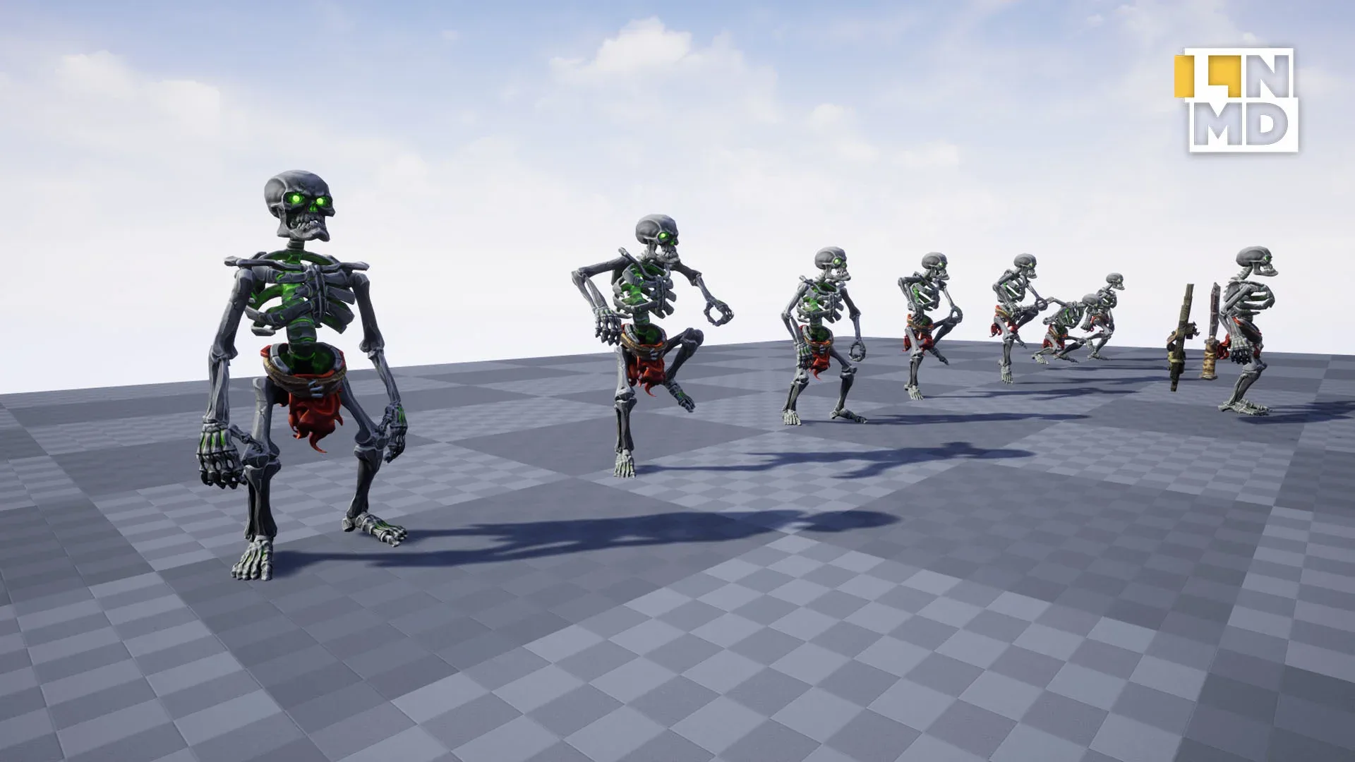 Low Poly Game Ready Skeleton character with 24 animations