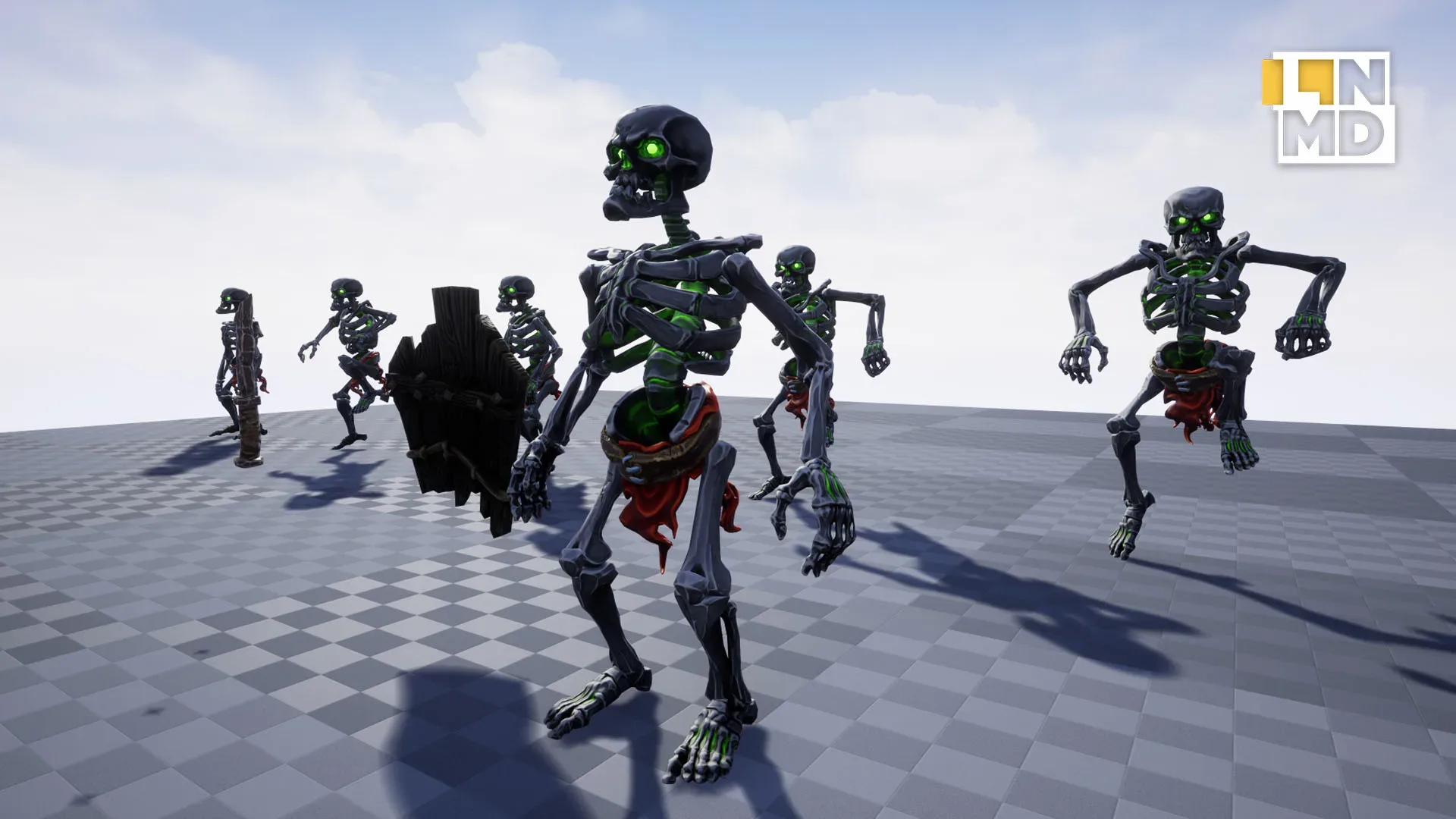 Low Poly Game Ready Skeleton character with 24 animations