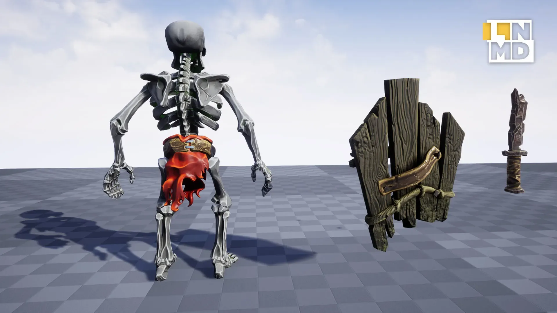 Low Poly Game Ready Skeleton character with 24 animations