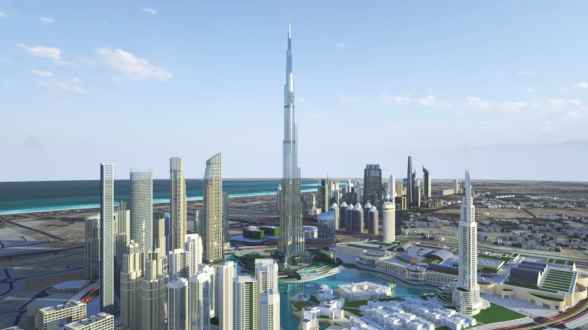 Dubai Burj Khalifa Area v1 3D Model