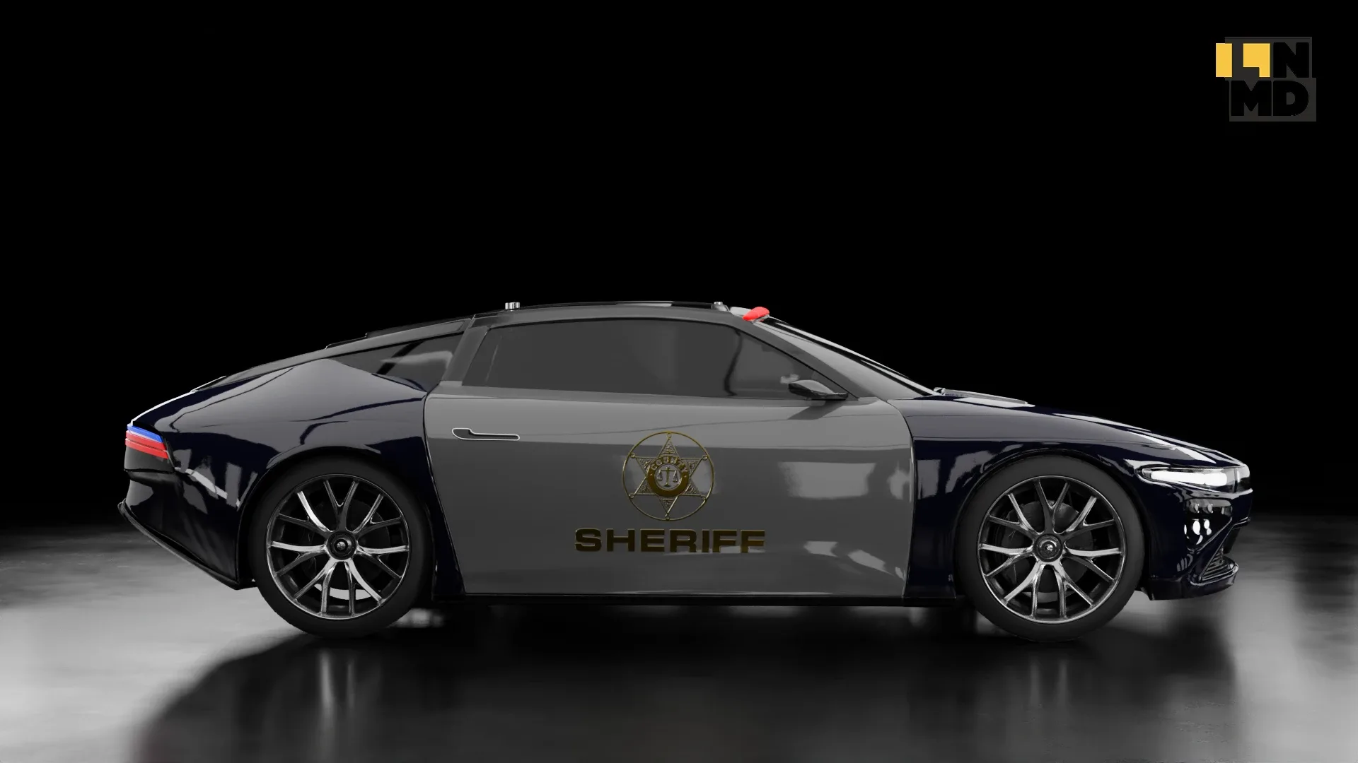 Generic Futuristic police and taxi supercar with gullwing doors