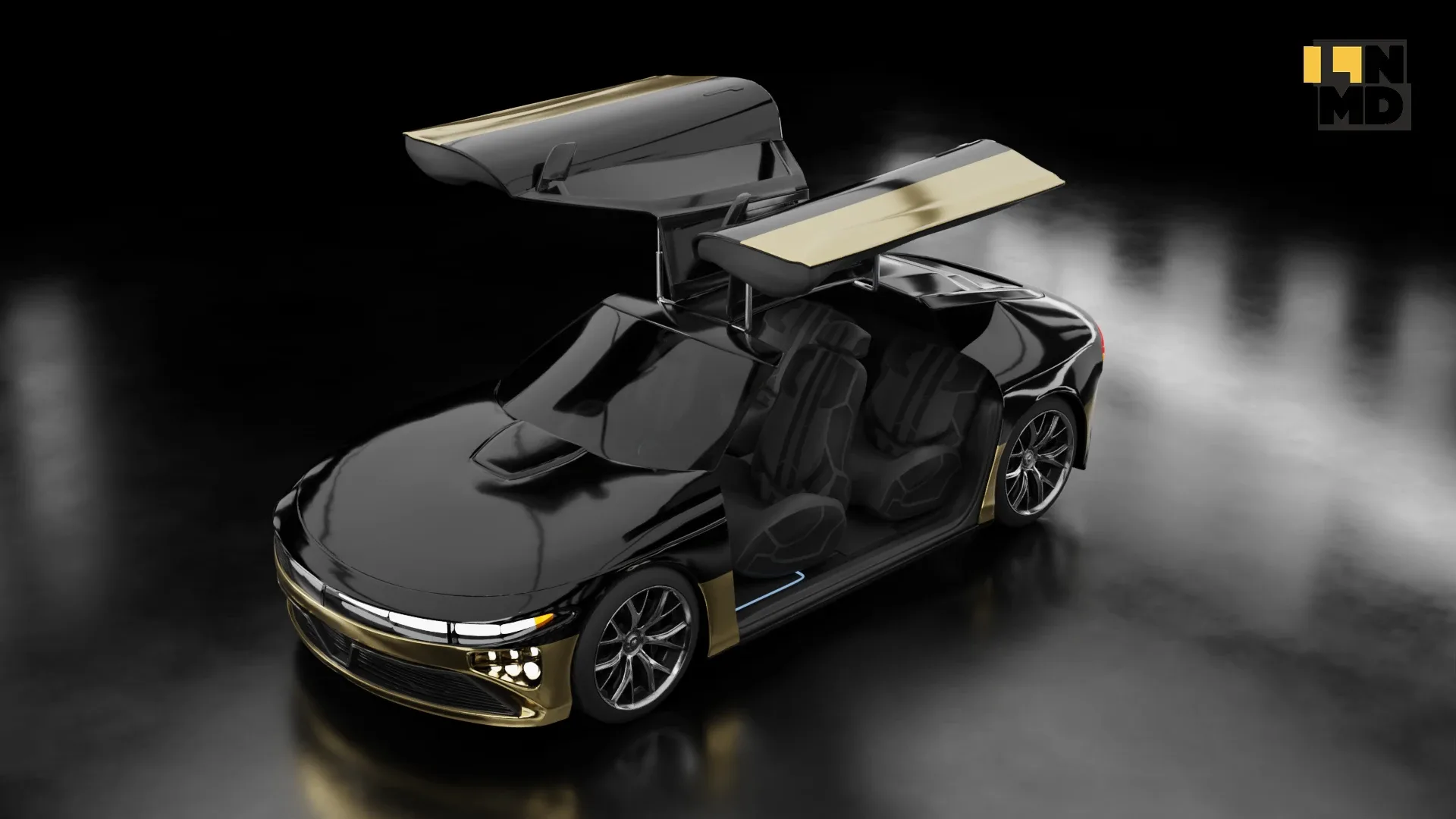 Generic Futuristic police and taxi supercar with gullwing doors