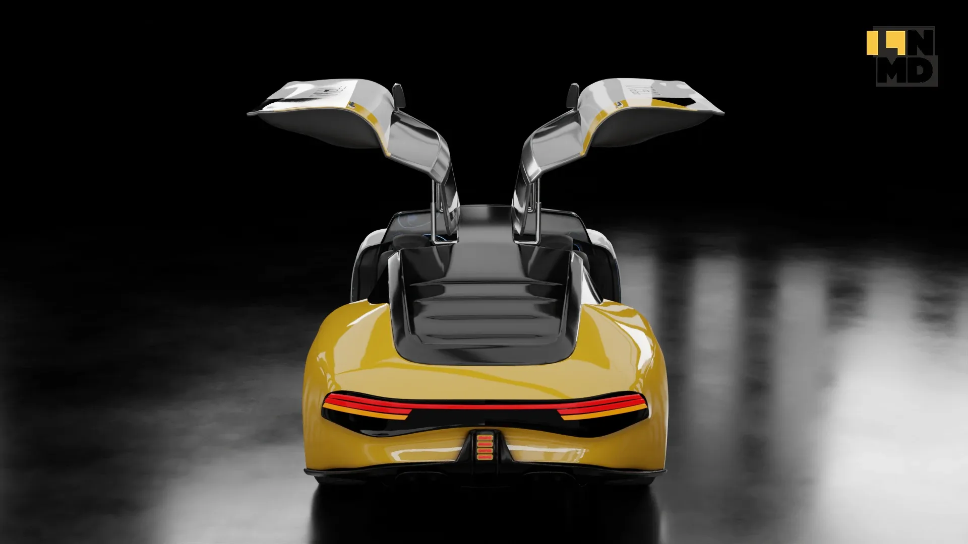 Generic Futuristic police and taxi supercar with gullwing doors