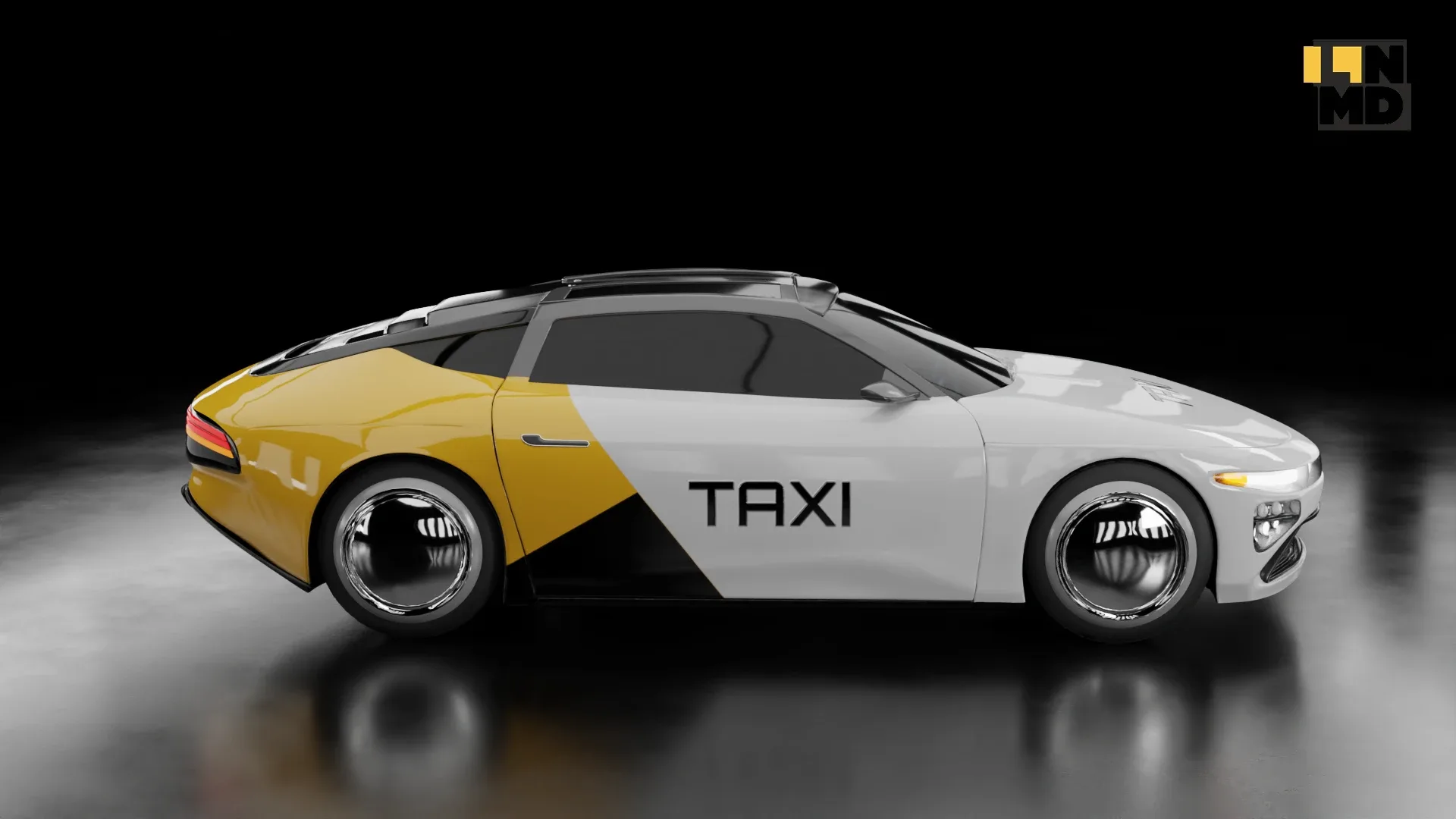 Generic Futuristic police and taxi supercar with gullwing doors