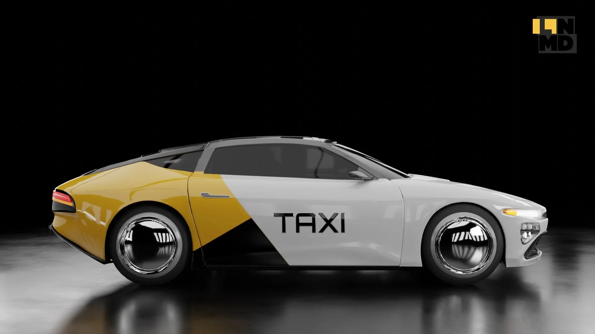 Generic Futuristic Vehicle Police Taxi Car with butterfly doors