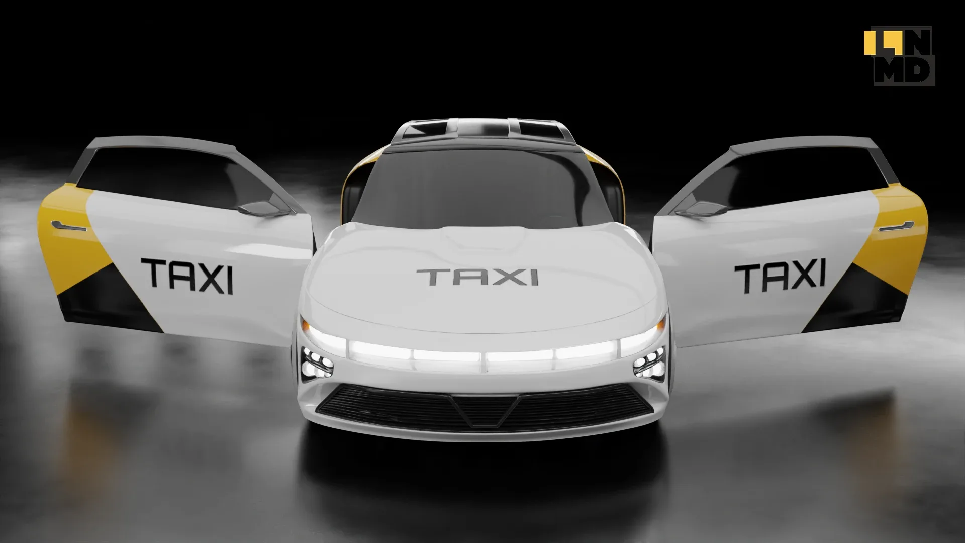 Generic Futuristic Concept Car with Taxi and Police texture