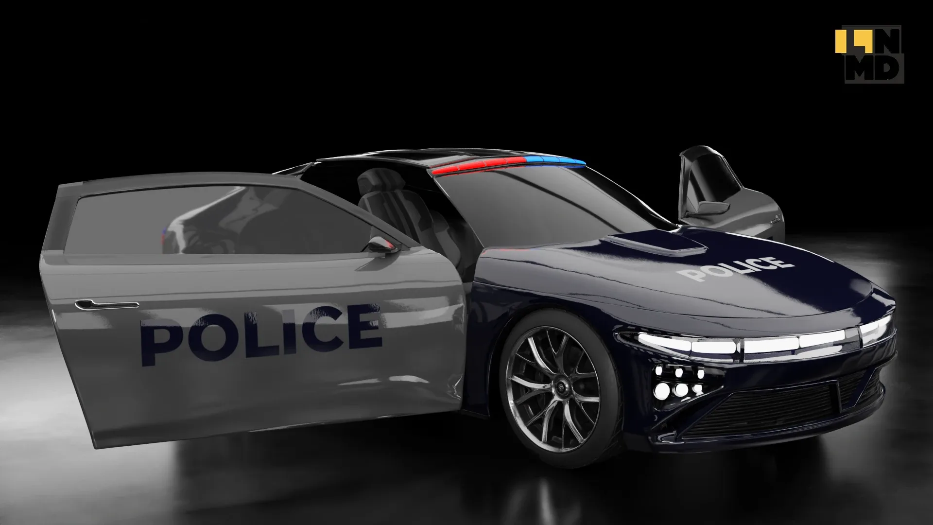 Generic Futuristic Concept Car with Taxi and Police texture