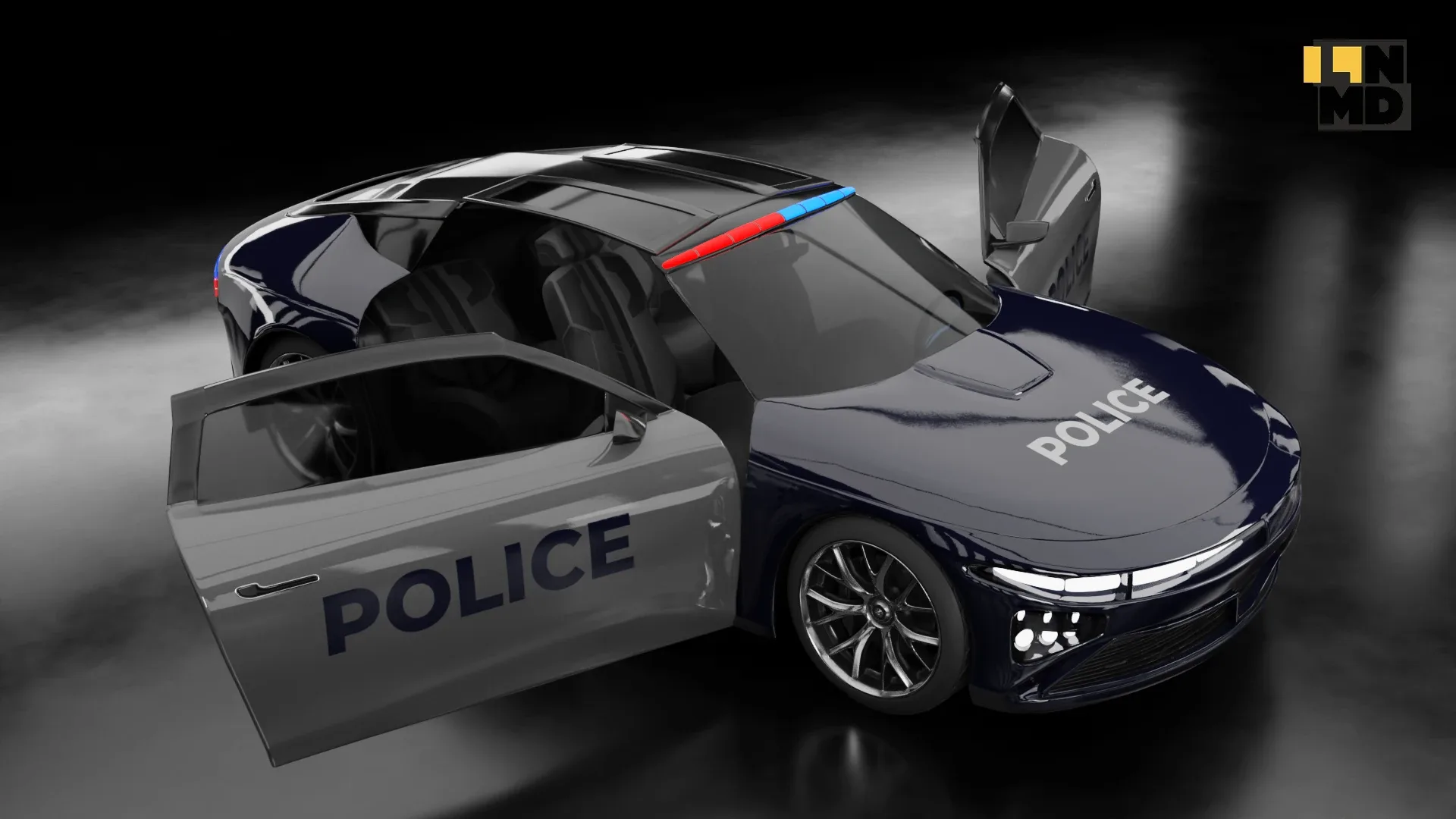 Generic Futuristic Concept Car with Taxi and Police texture