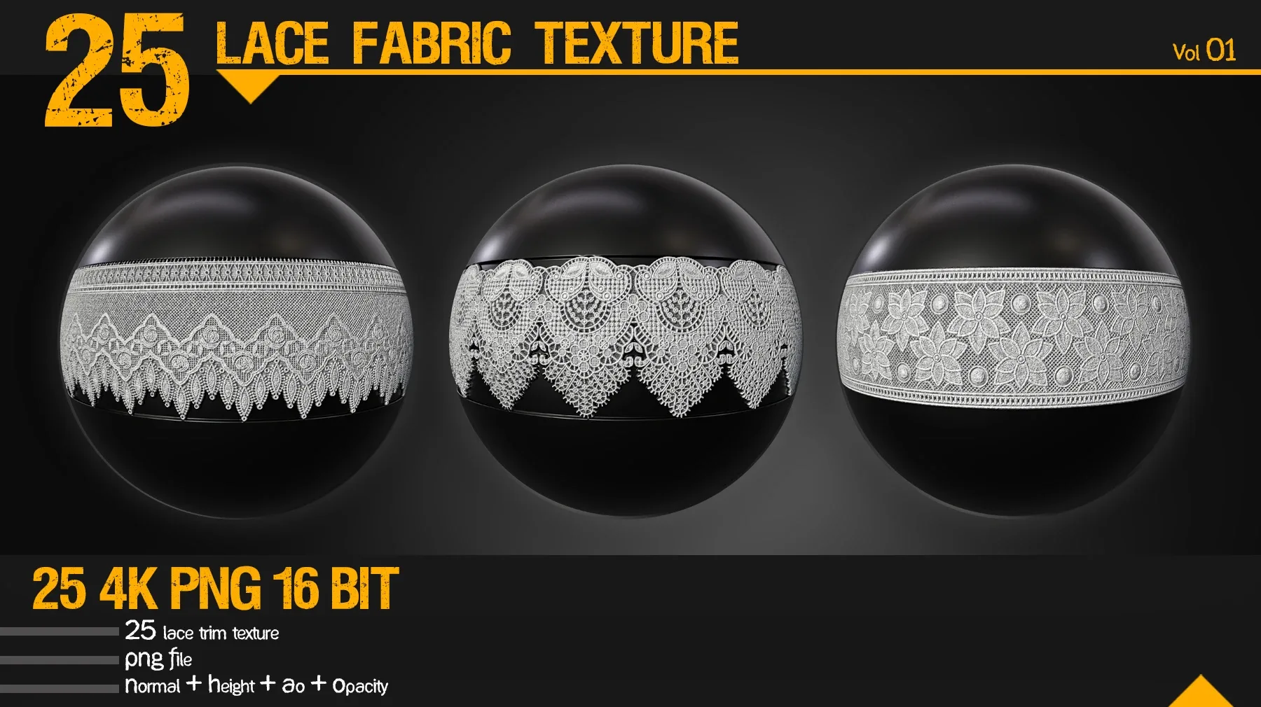 25 lace fabric texture_vol_01 - trim, texture (BPR Material)