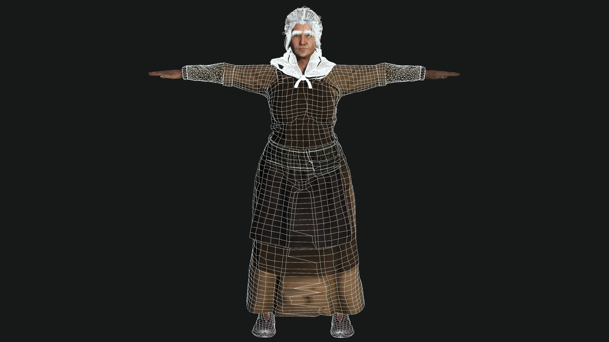 AAA 3D FANTASY MEDIEVAL - OLD WOMAN 01 REALISTIC CHARACTER