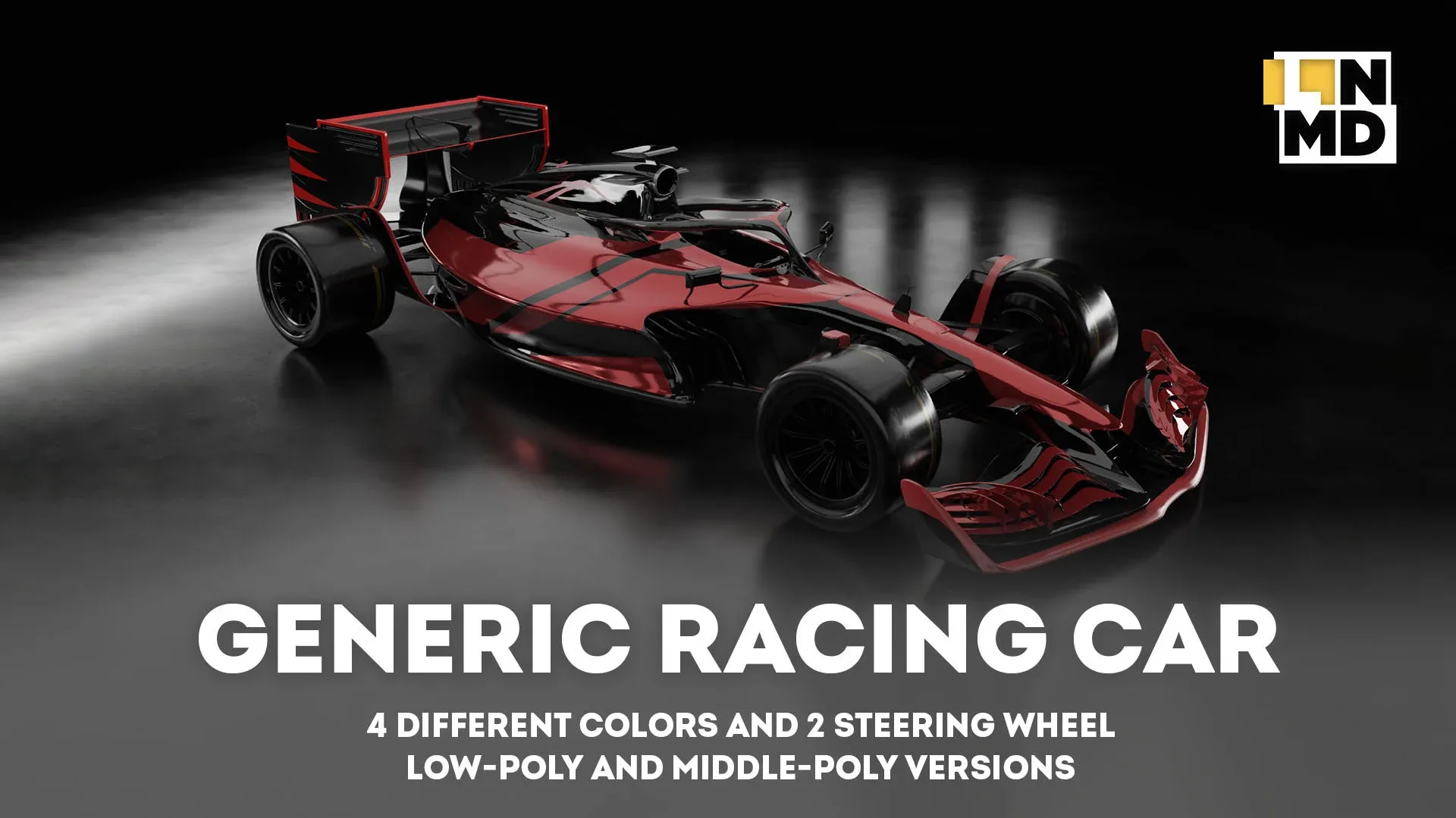 Low Poly and Mid Poly Formula 1 Generic Racing Car 02