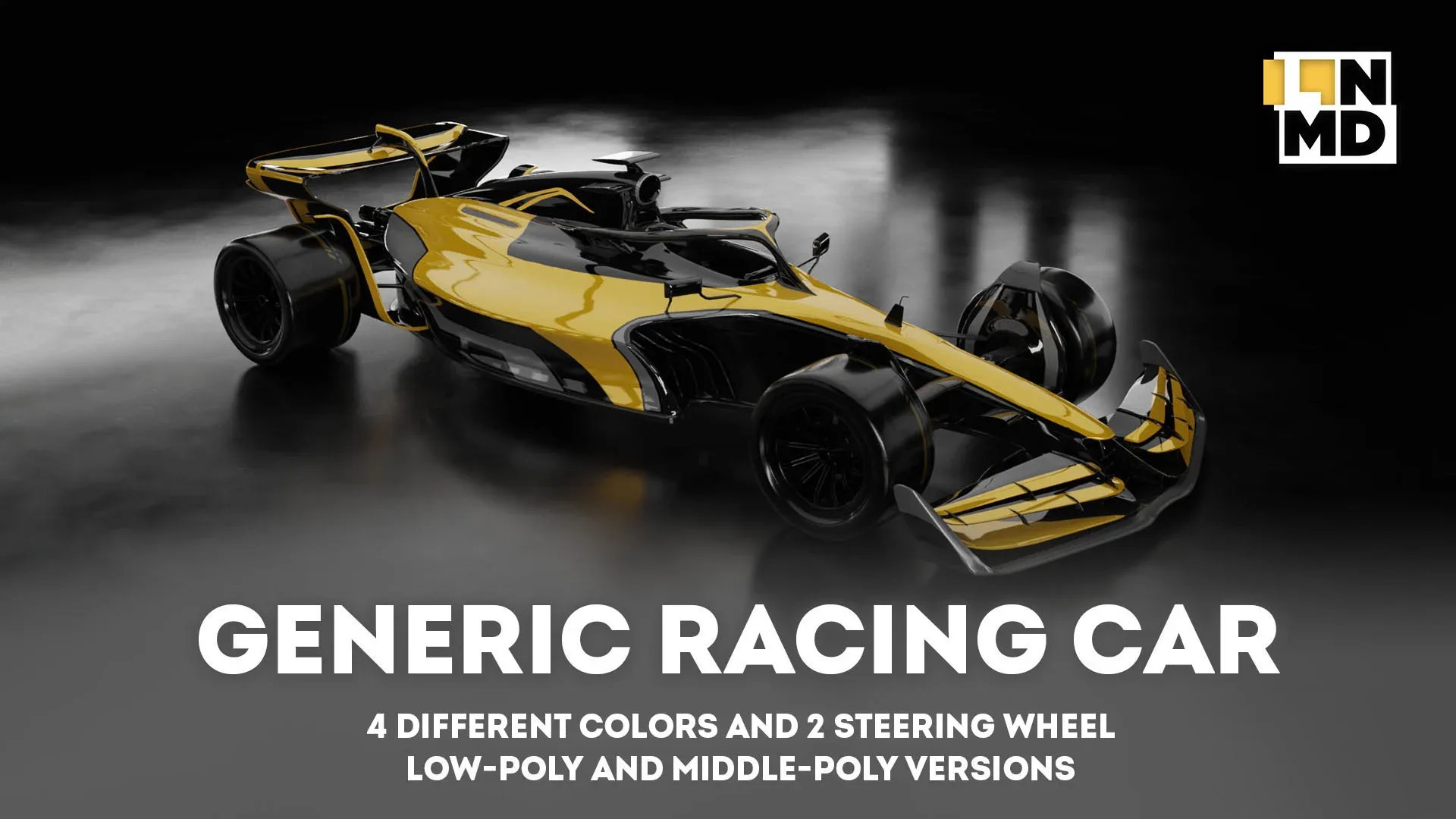 Low Poly and Mid Poly Formula 1 Generic Racing Car 03