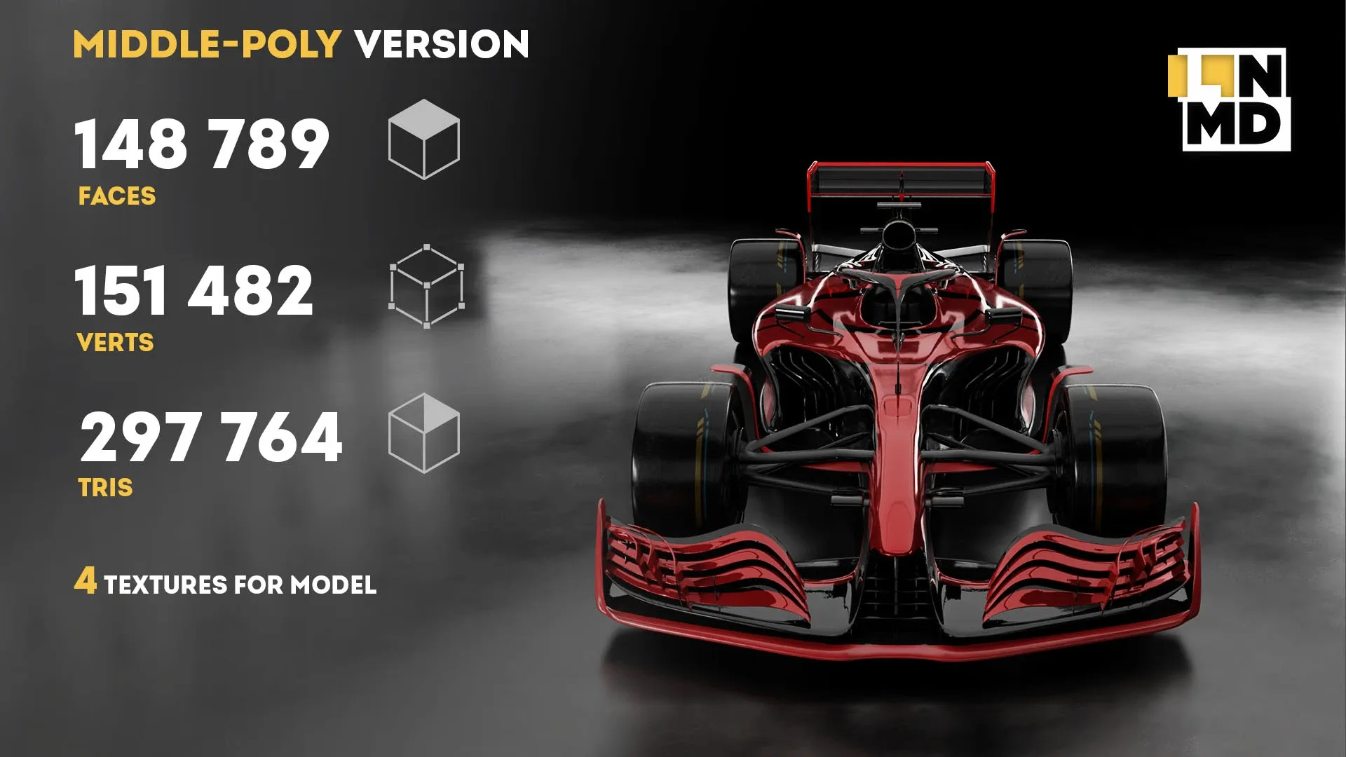 Low Poly and Mid Poly 3 Formula 1 Generic Racing Cars FULL PACK