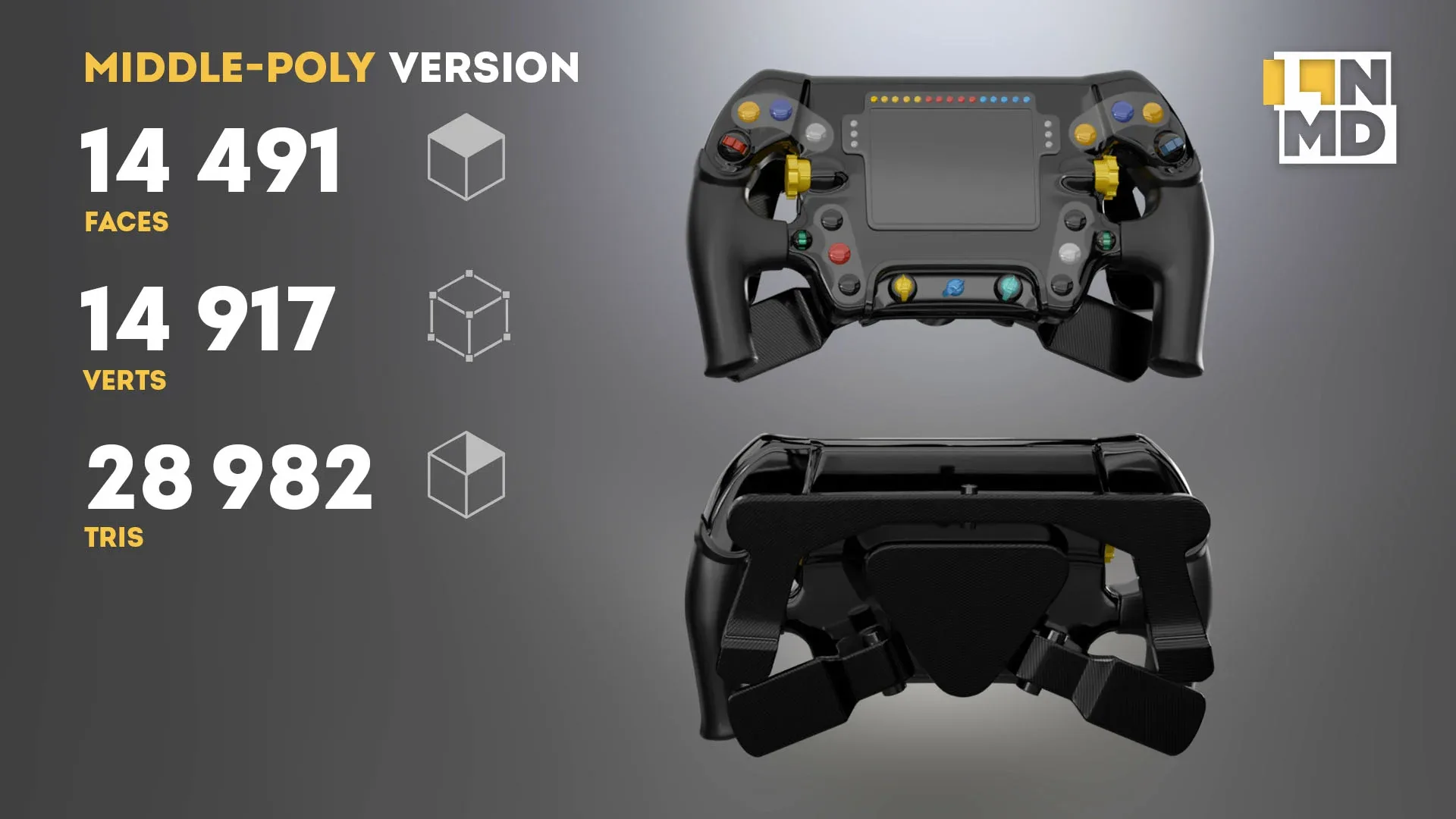 Two Formula 1 Steering wheels