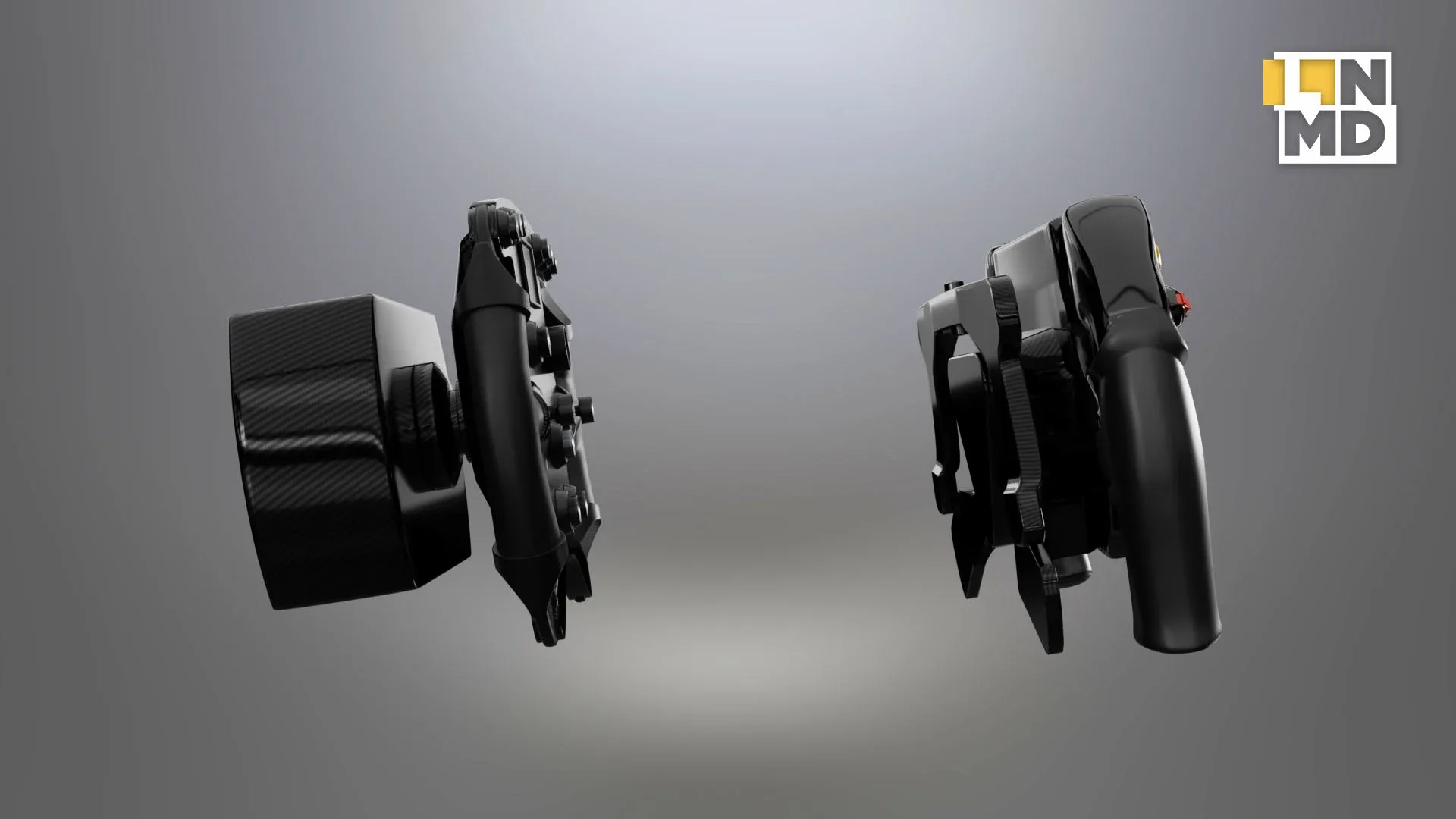 Two Formula 1 Steering wheels