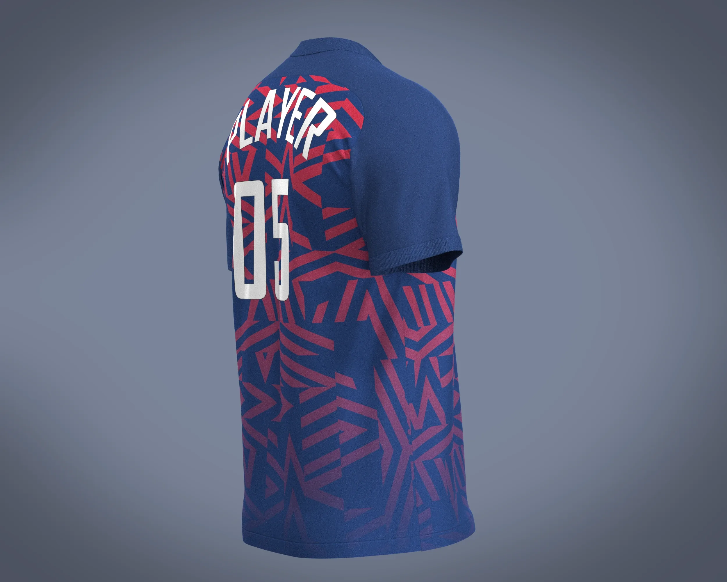 Soccer Blue jersey Player 05 | Marvelous / Clo3d / obj / fbx