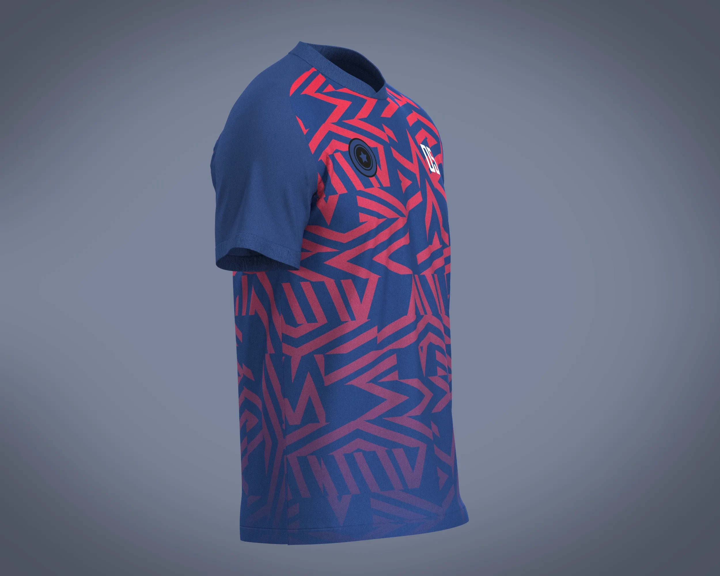 Soccer Blue jersey Player 05 | Marvelous / Clo3d / obj / fbx