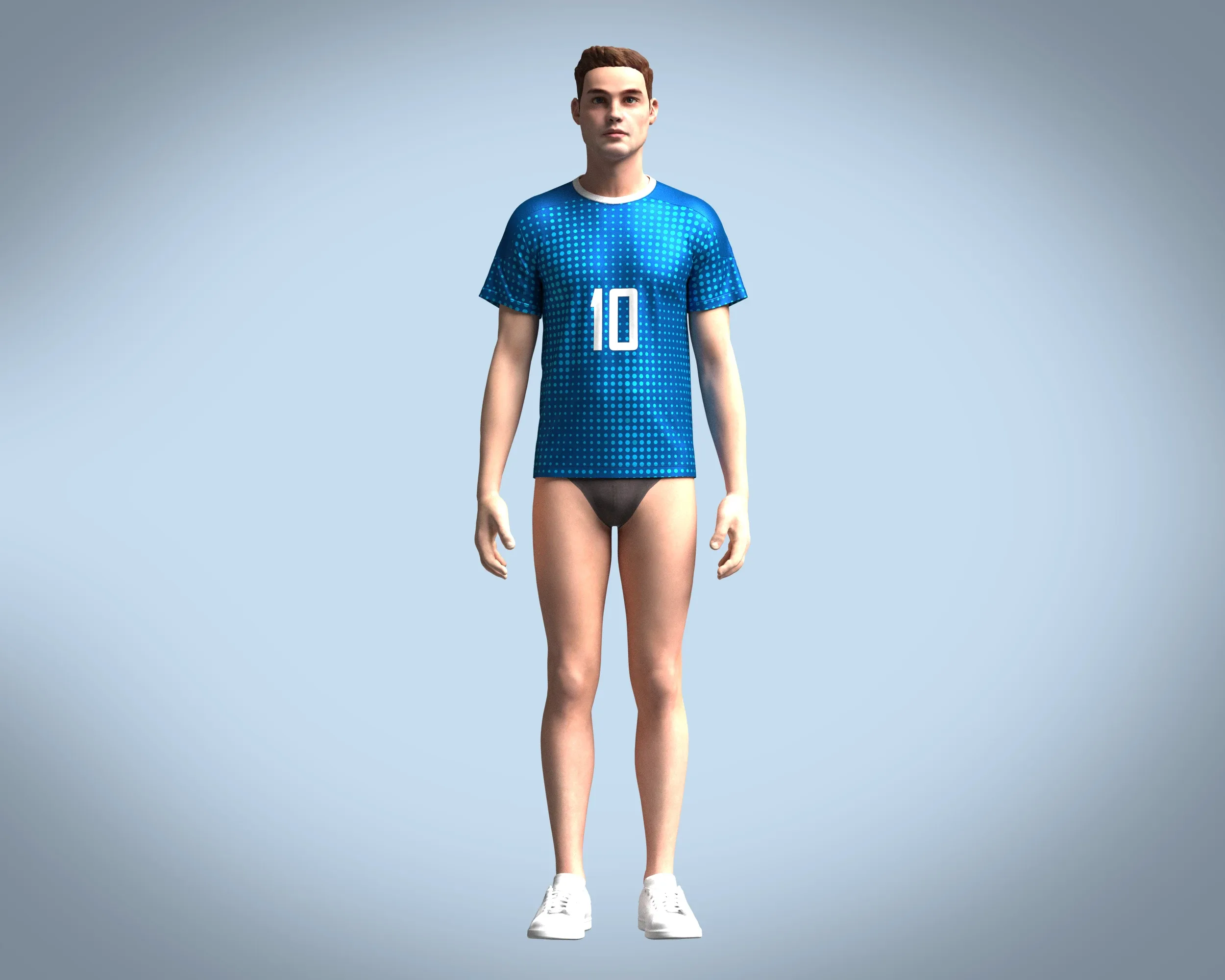 Soccer Blue Jersey Player-10| Marvelous / Clo3d / obj / fbx