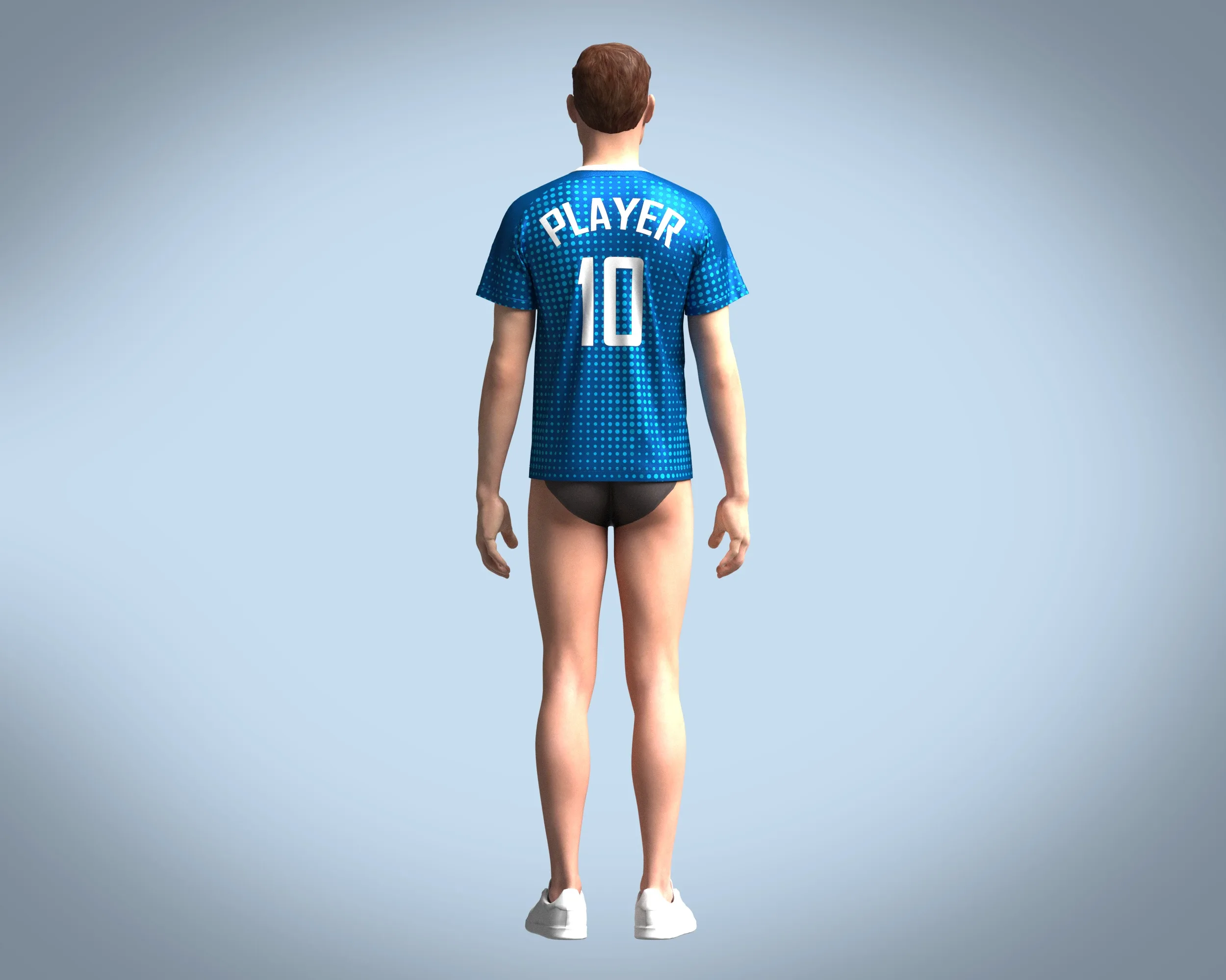 Soccer Blue Jersey Player-10| Marvelous / Clo3d / obj / fbx