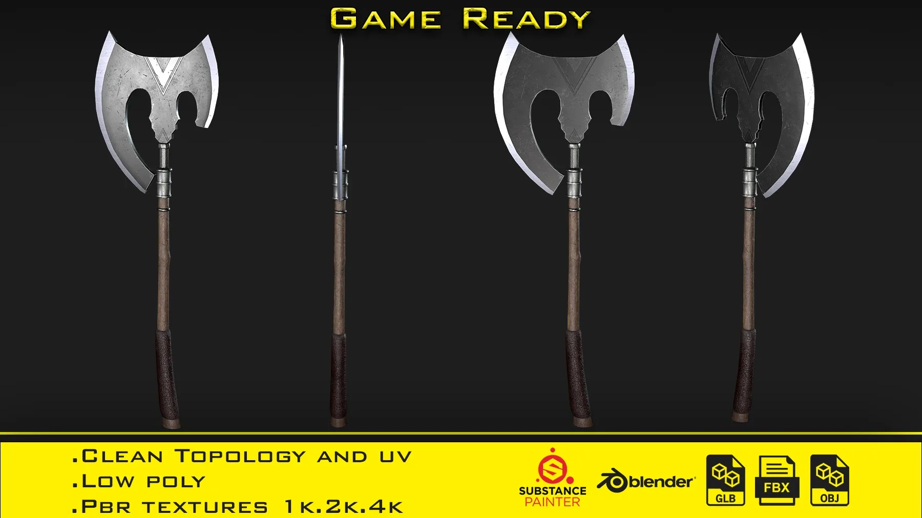 2 Axe + 3 Smart material - (Game ready)