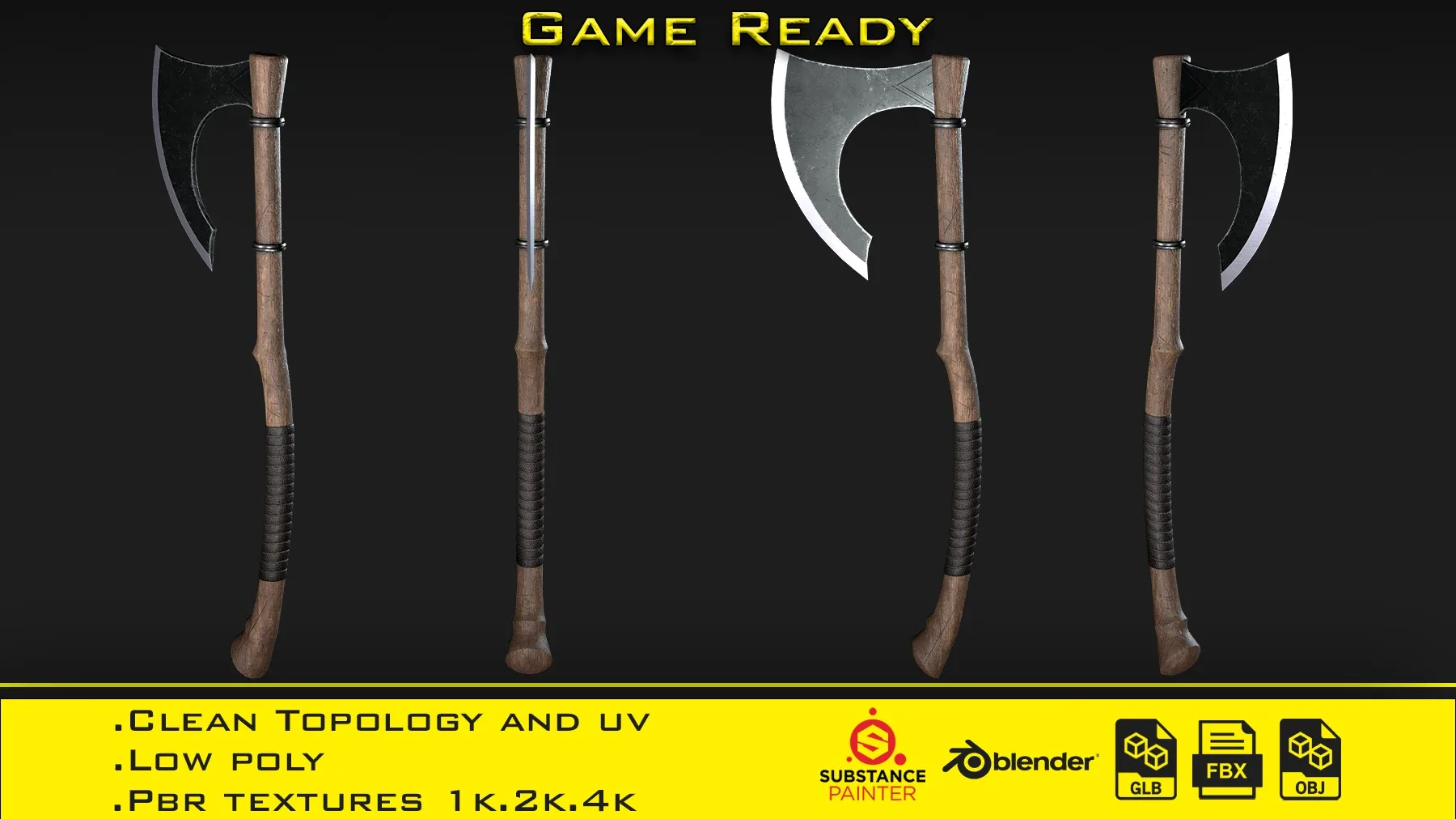 2 Axe + 3 Smart material - (Game ready)