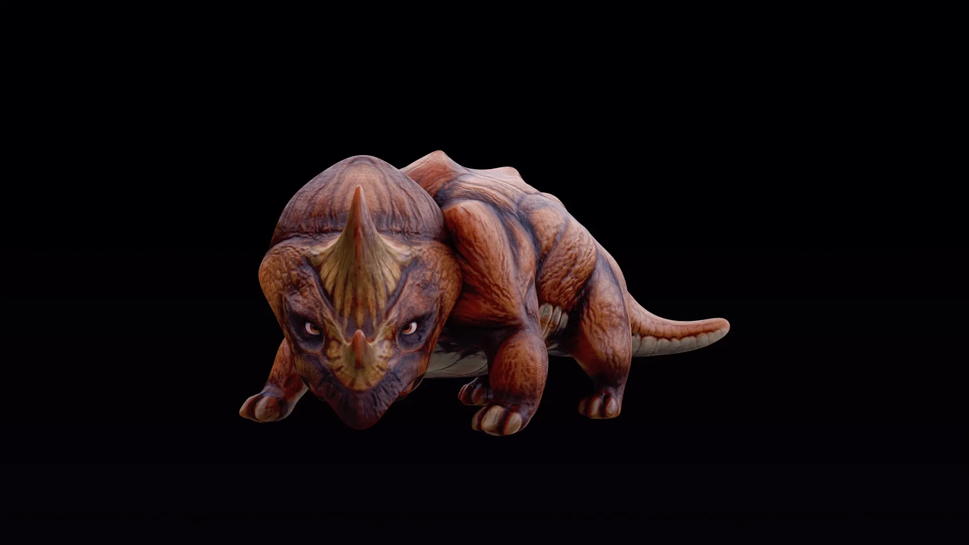 Triceratops cartoon Rigged Monster Ride Low-poly 3D model