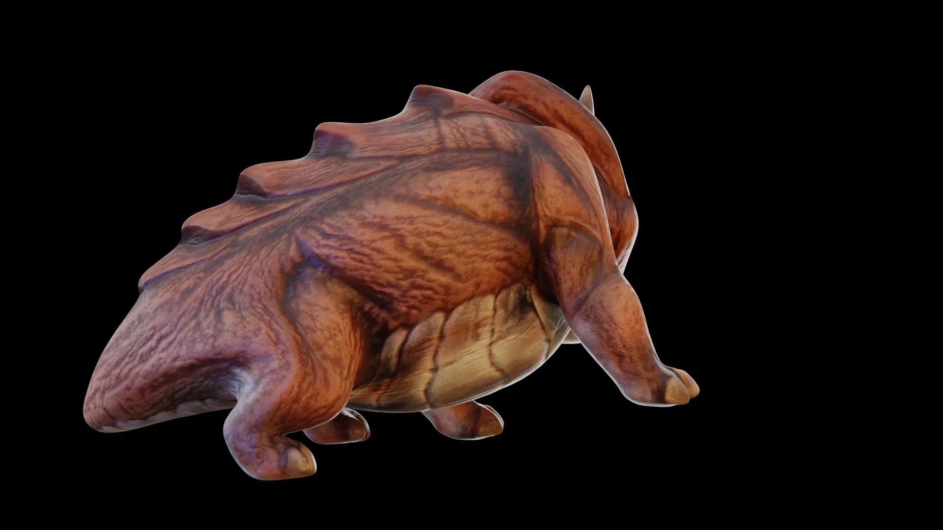 Triceratops cartoon Rigged Monster Ride Low-poly 3D model