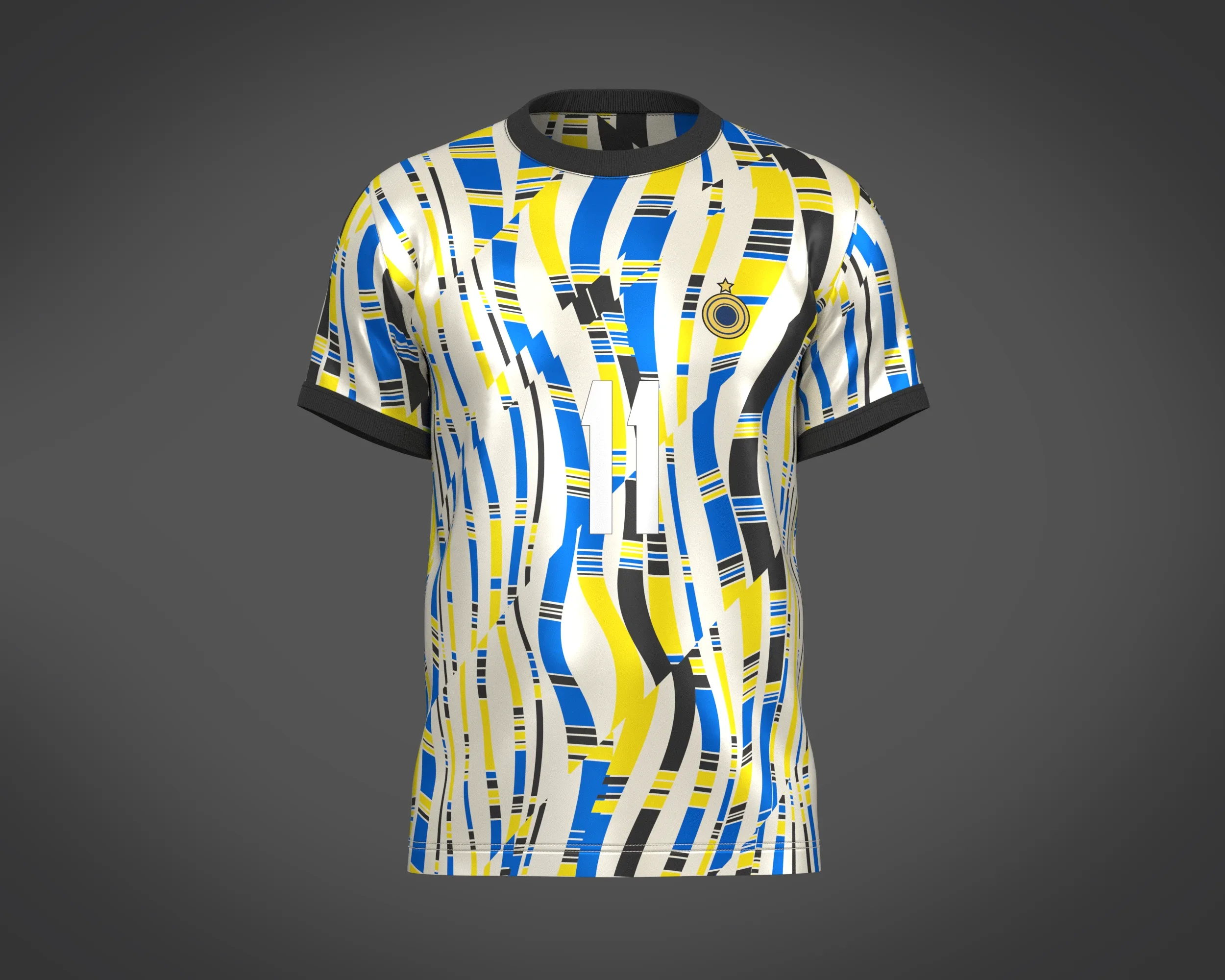 Soccer Football White and Yellow Jersey Player-11 | Marvelous / Clo3d / obj / fbx