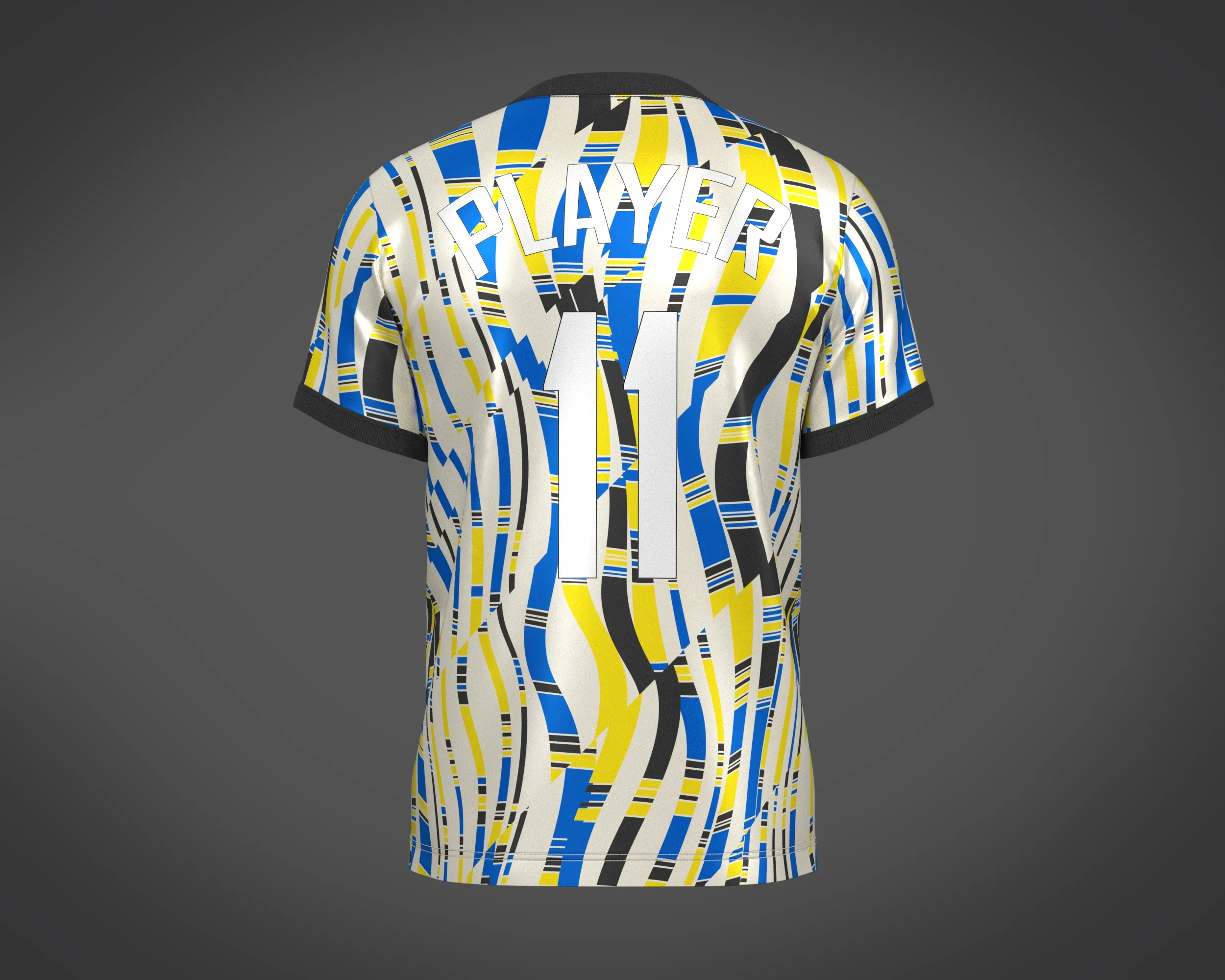 Soccer Football White and Yellow Jersey Player-11 | Marvelous / Clo3d / obj / fbx