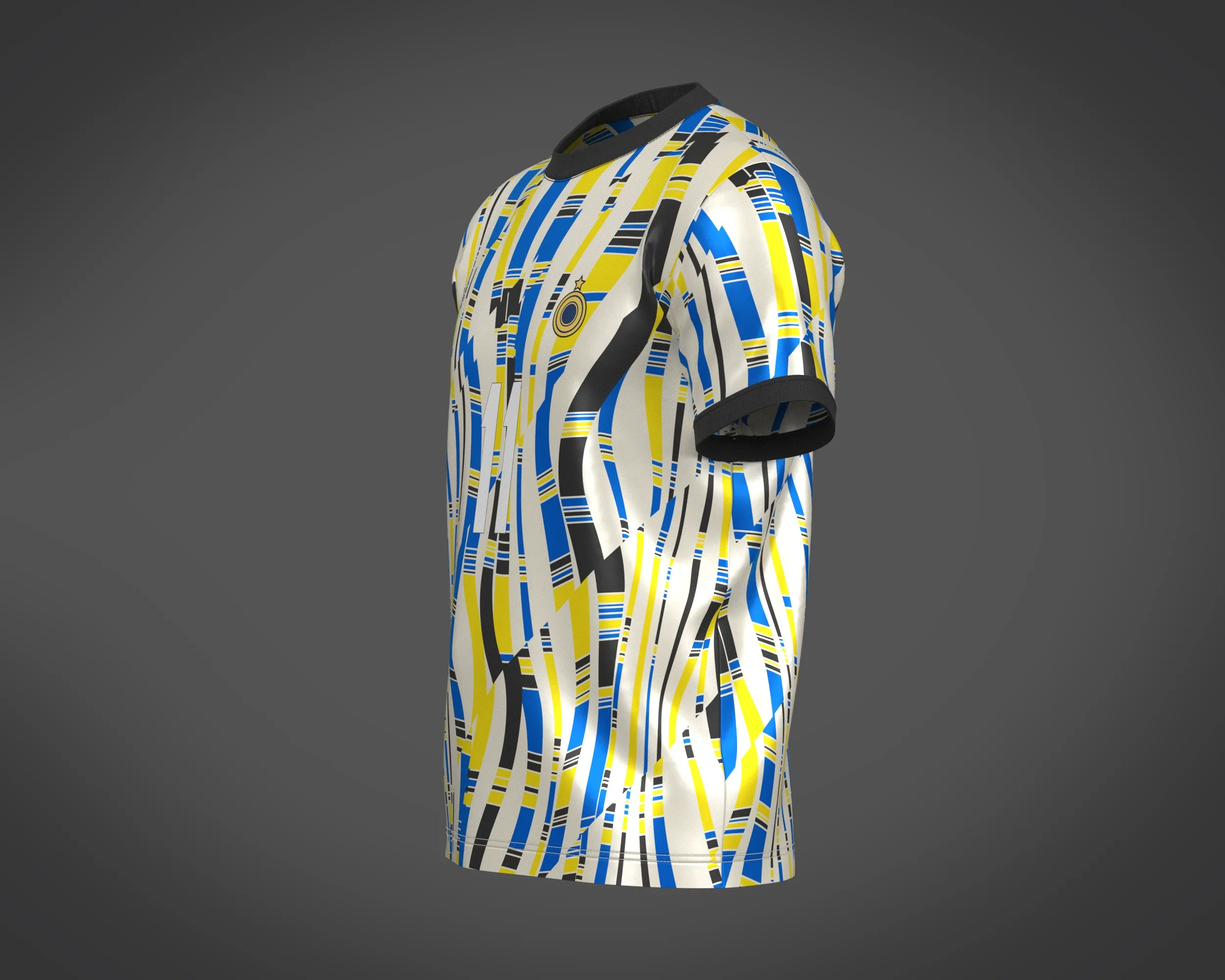 Soccer Football White and Yellow Jersey Player-11 | Marvelous / Clo3d / obj / fbx