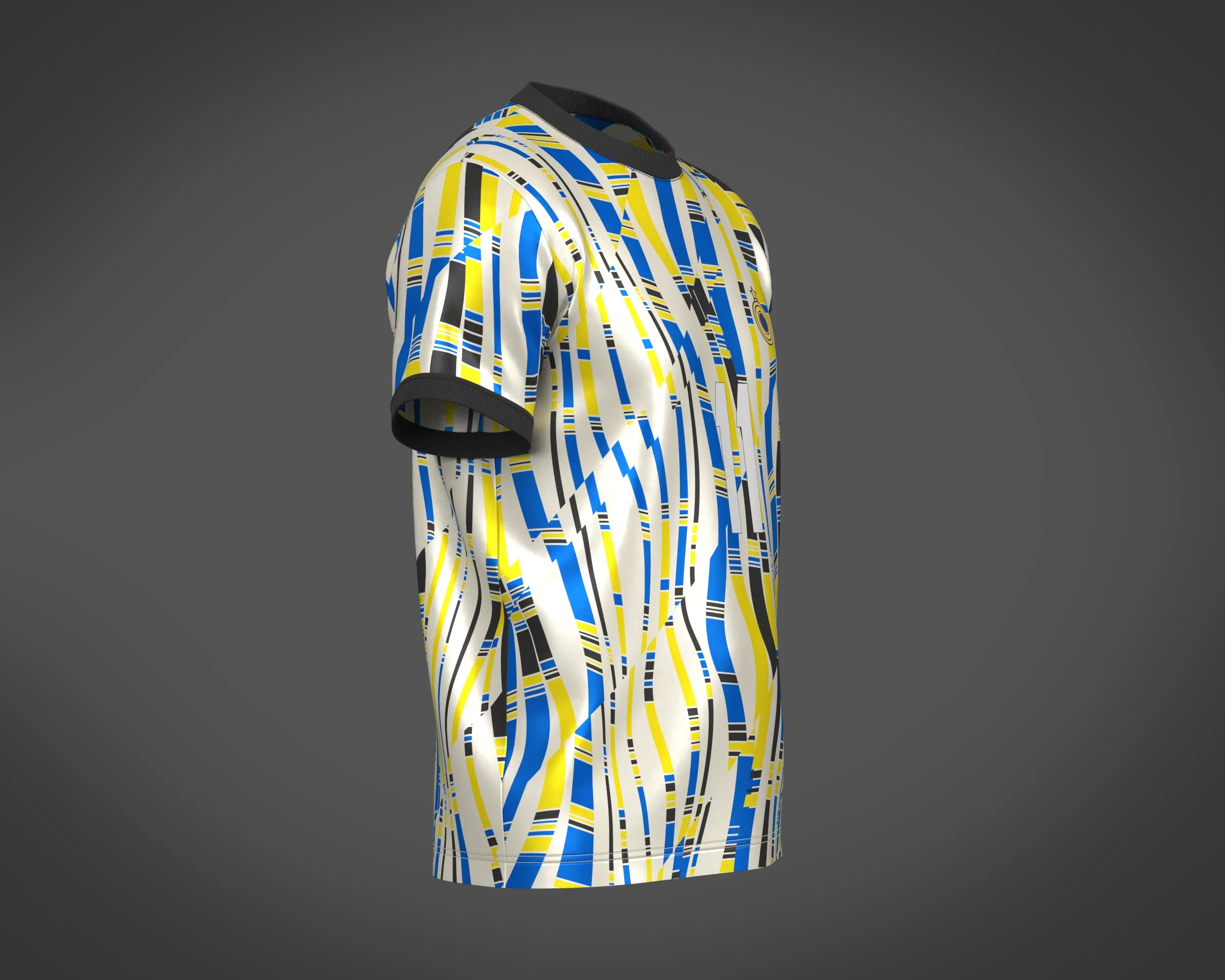 Soccer Football White and Yellow Jersey Player-11 | Marvelous / Clo3d / obj / fbx