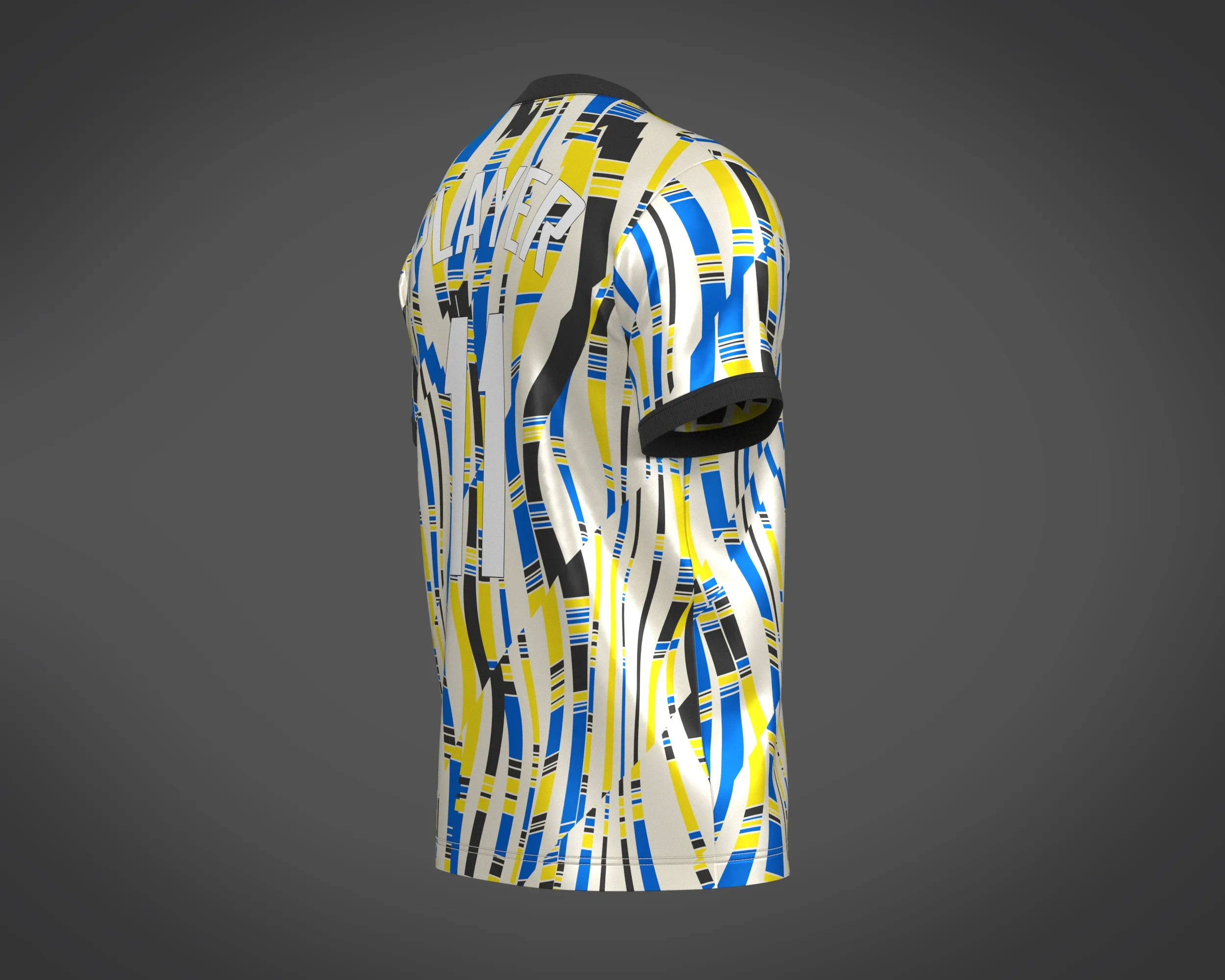 Soccer Football White and Yellow Jersey Player-11 | Marvelous / Clo3d / obj / fbx