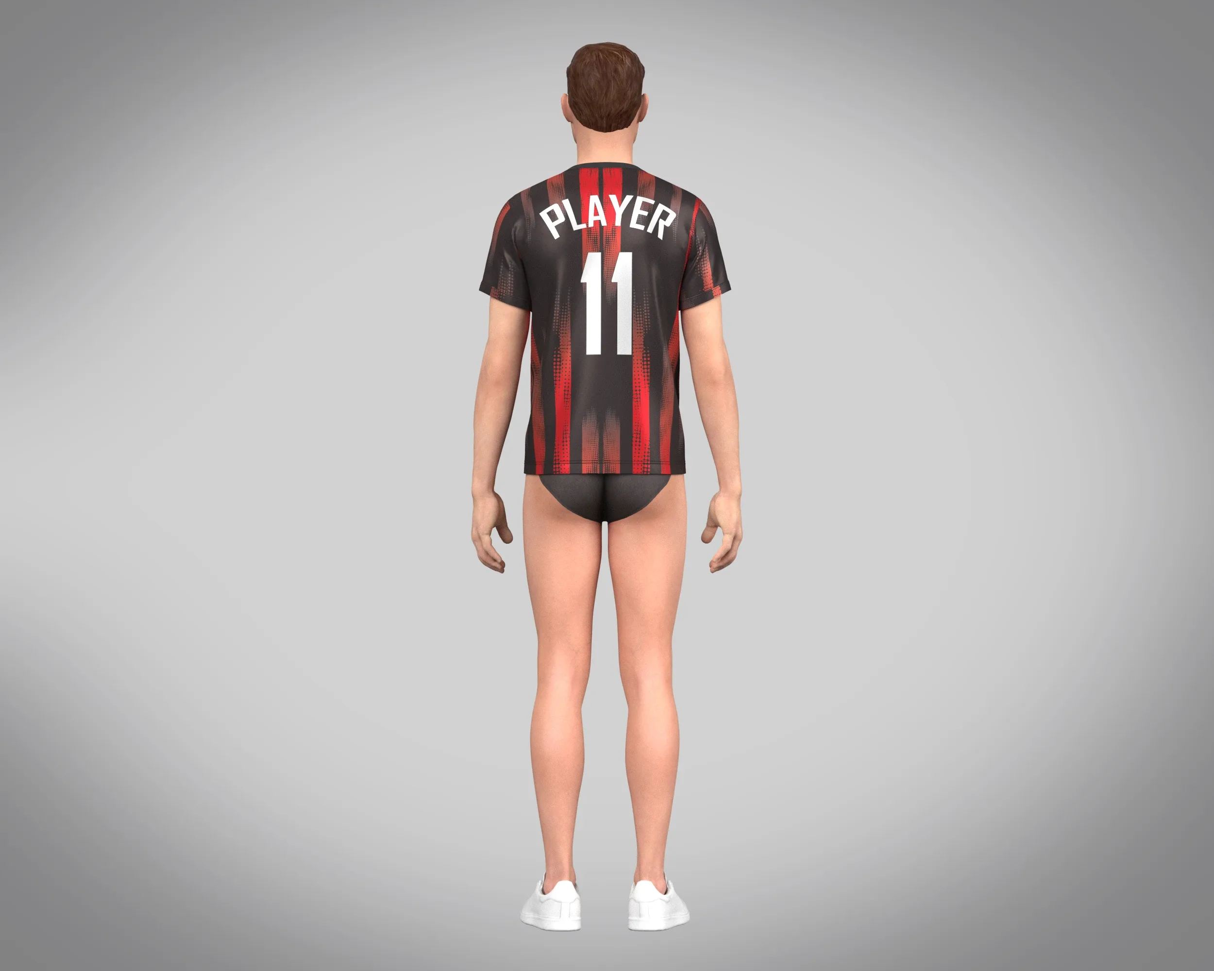 Soccer Red And Black Football Jersey Player-11 | Marvelous / Clo3d / obj / fbx