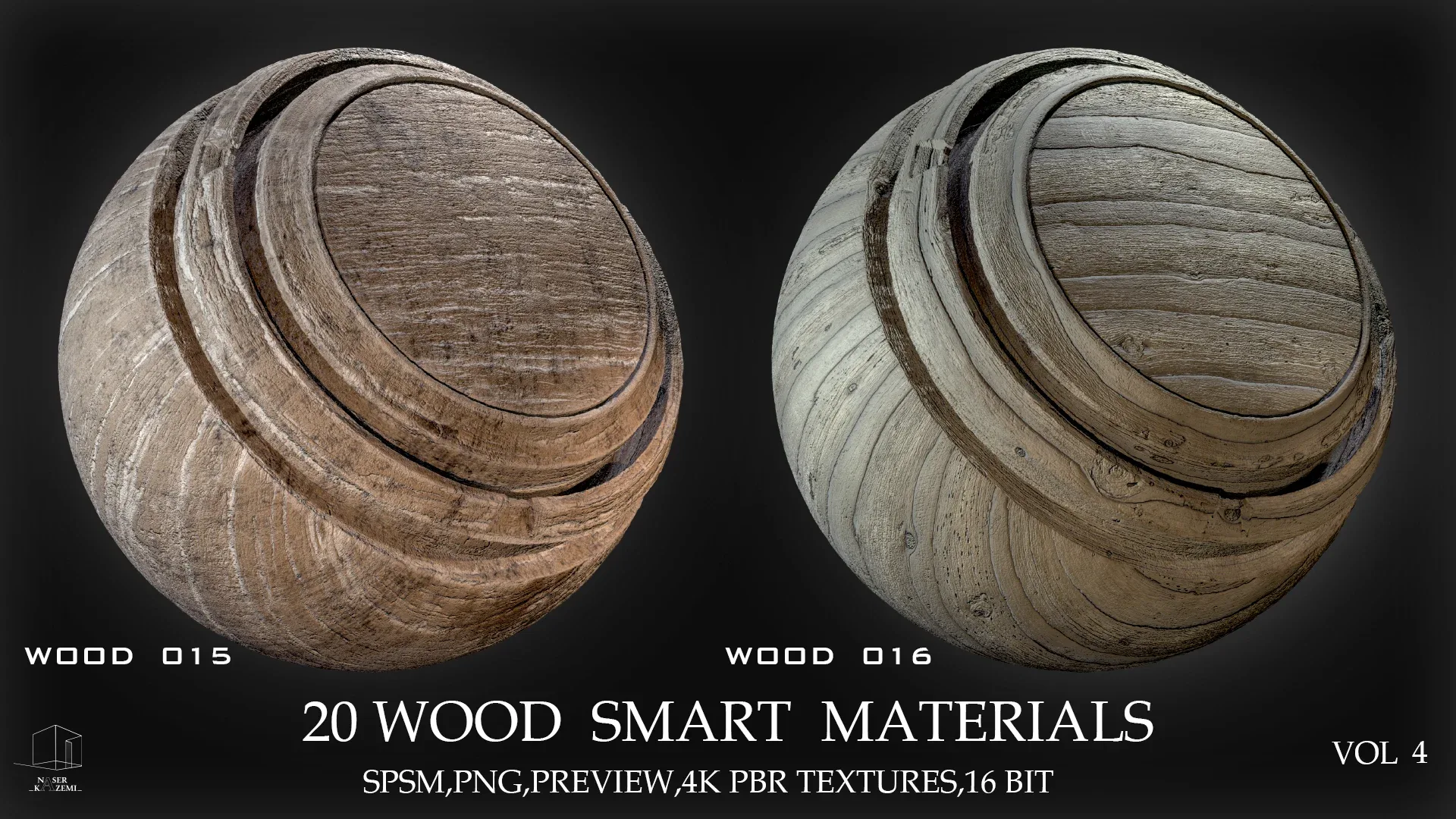 20 WOOD SMART MATERIALS & PBR TEXTURES-VOL 4