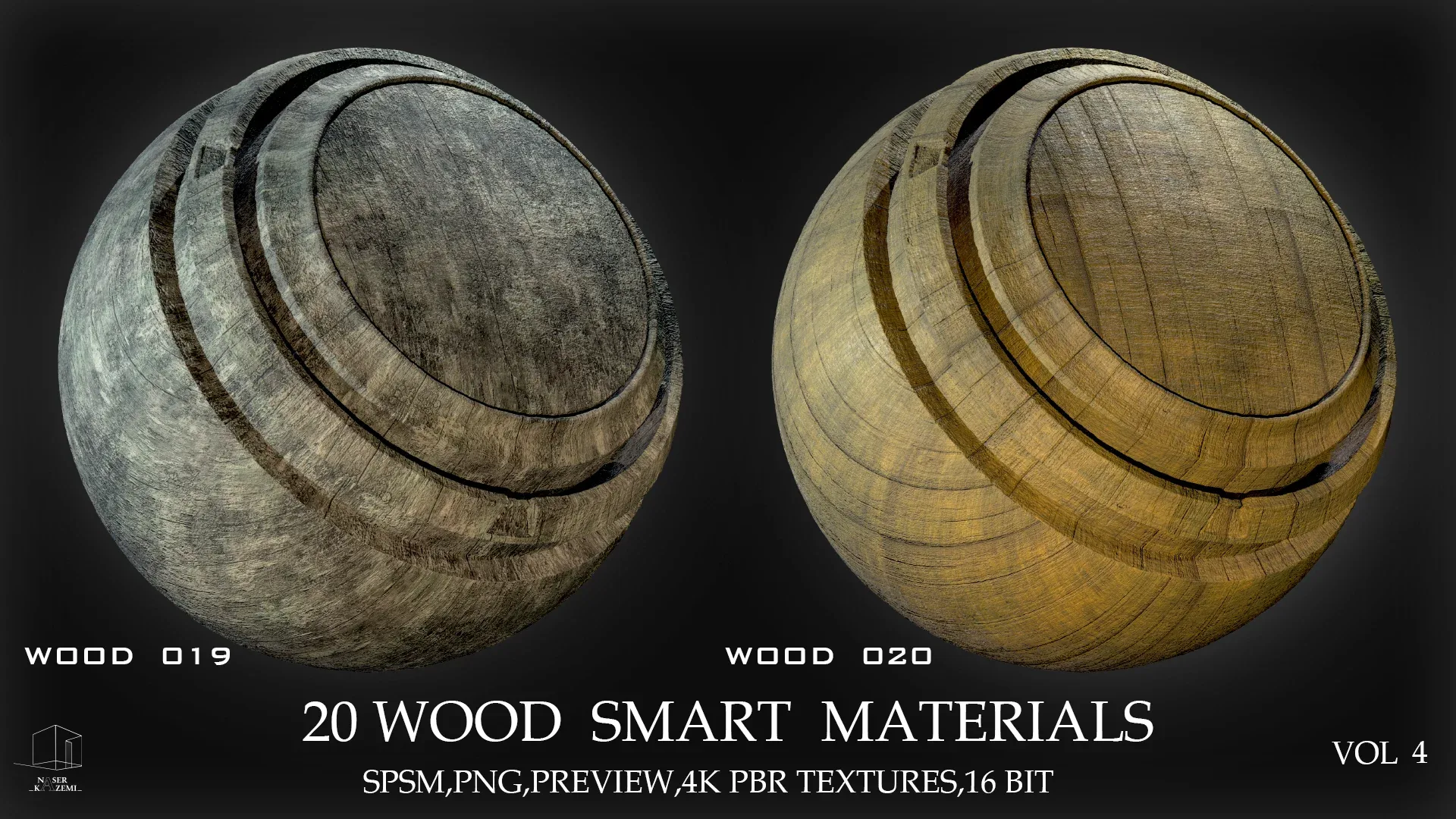 20 WOOD SMART MATERIALS & PBR TEXTURES-VOL 4