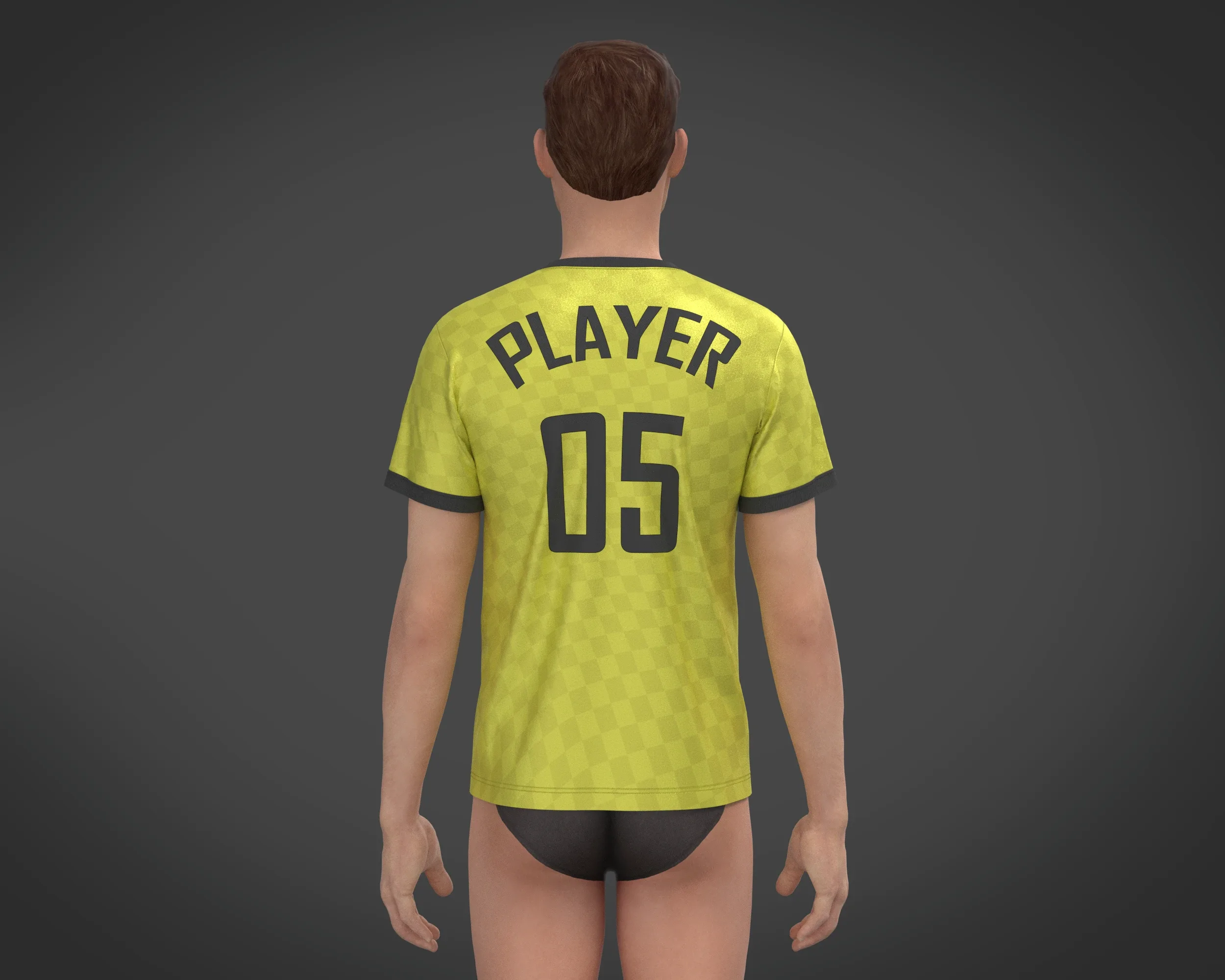 Soccer Yellow Jersey Player-05 | Marvelous / Clo3d / obj / fbx