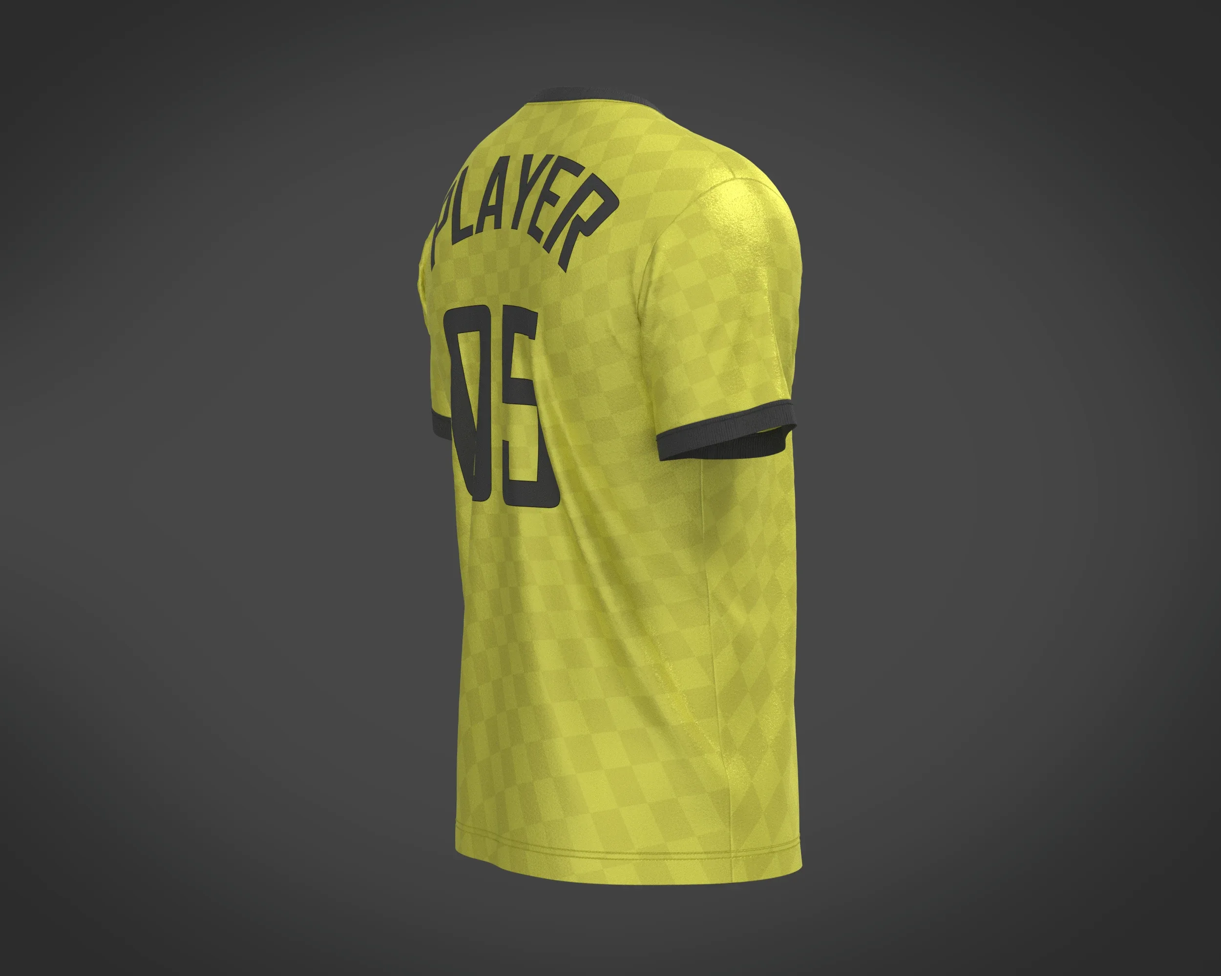 Soccer Yellow Jersey Player-05 | Marvelous / Clo3d / obj / fbx