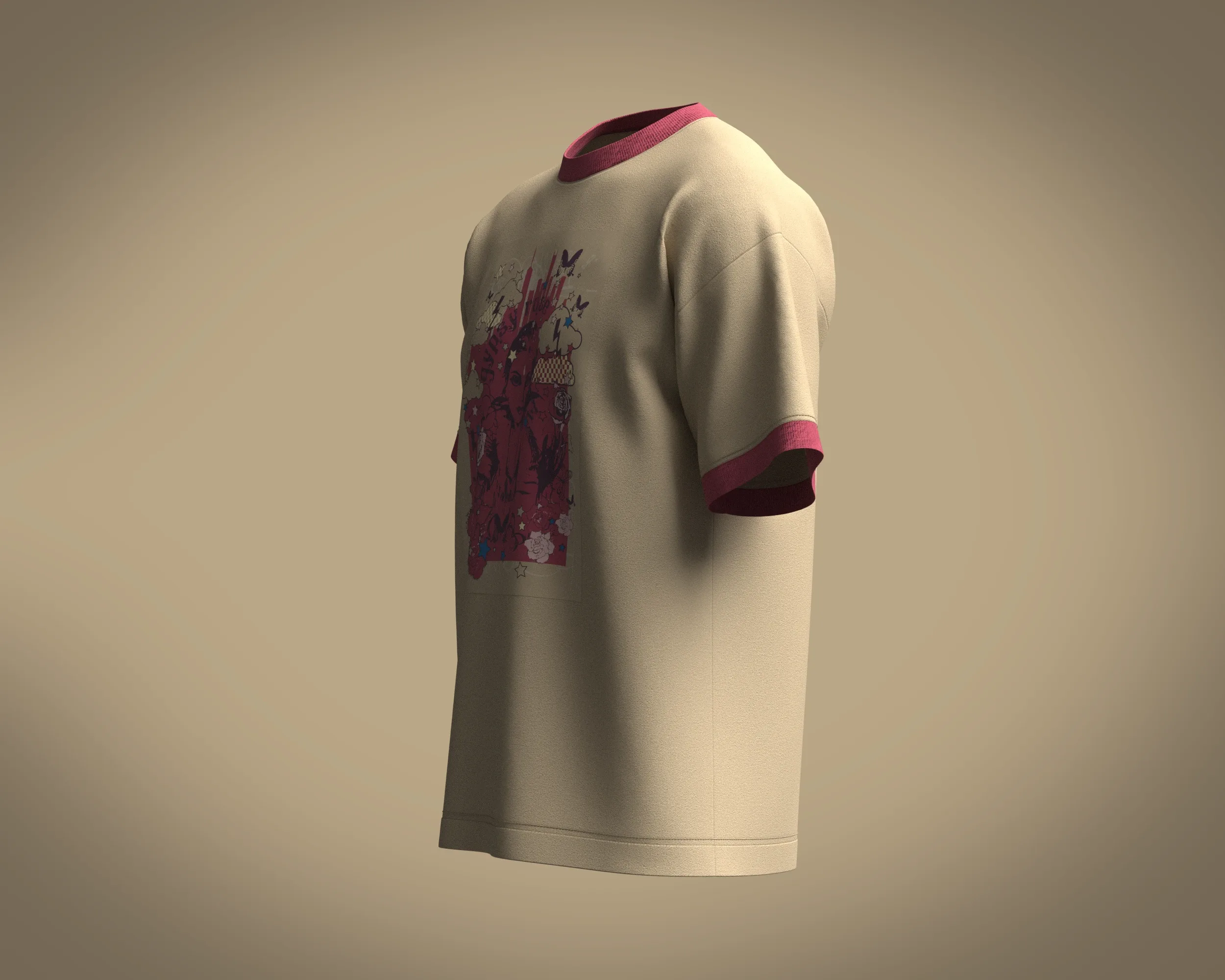 T Shirt - Gypsy Rose | Marvelous / Clo3d / obj / fbx