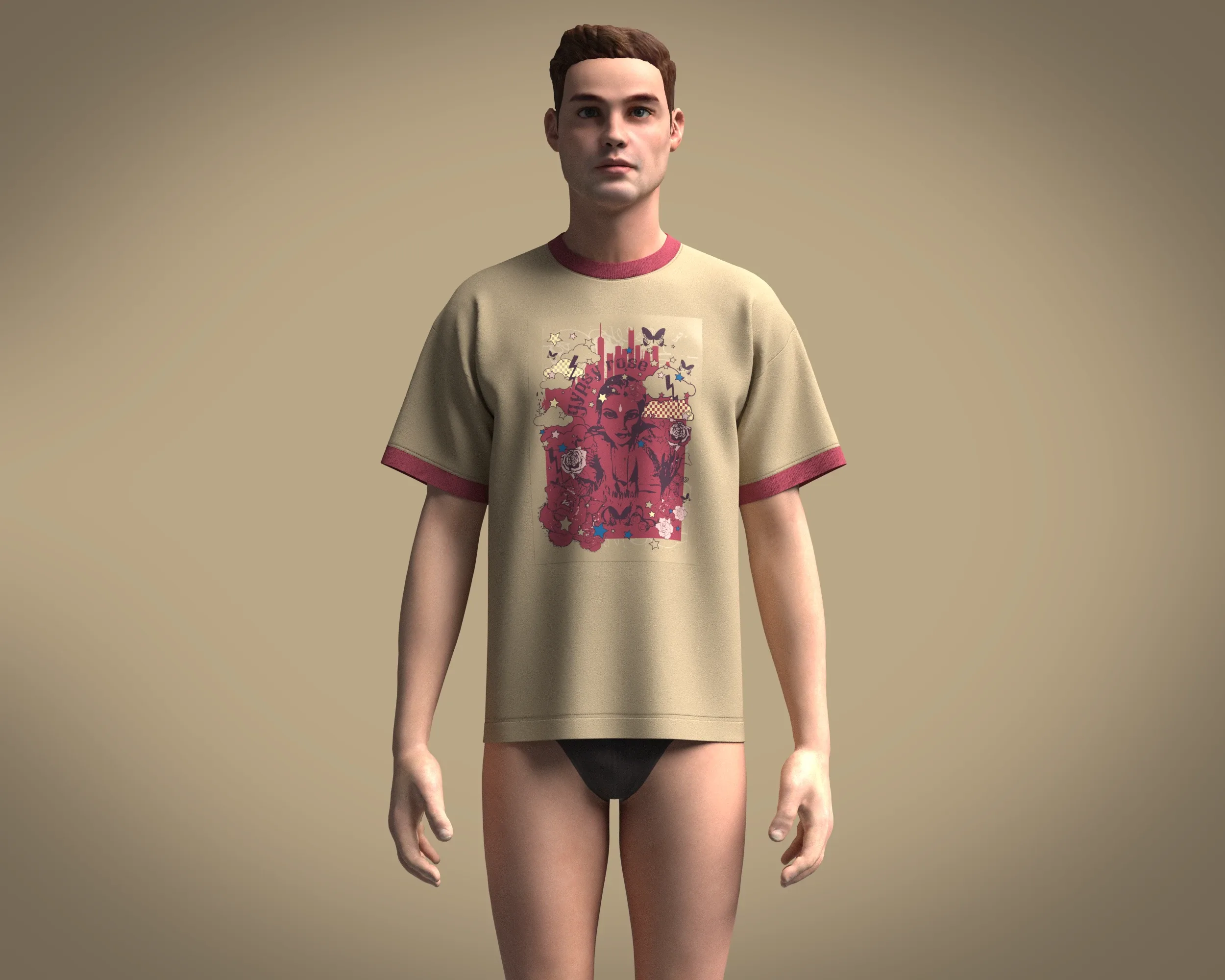 T Shirt - Gypsy Rose | Marvelous / Clo3d / obj / fbx