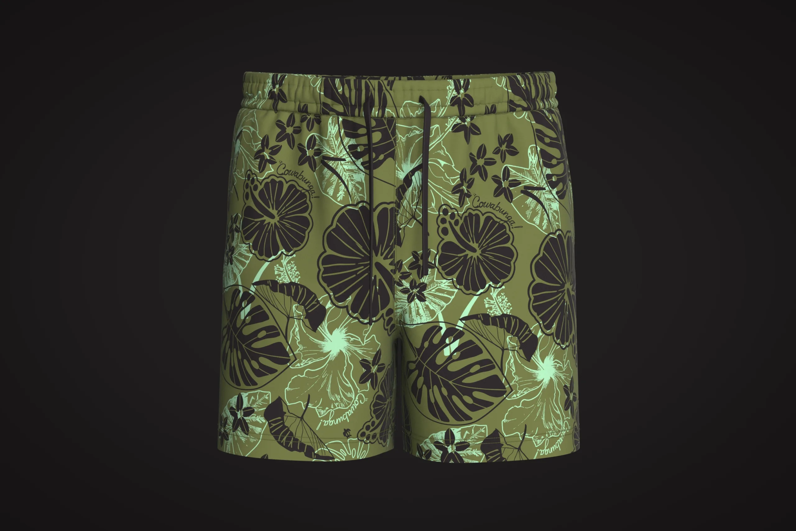 Mens Short Pant - Tropical Print | Marvelous / Clo3d / obj / fbx