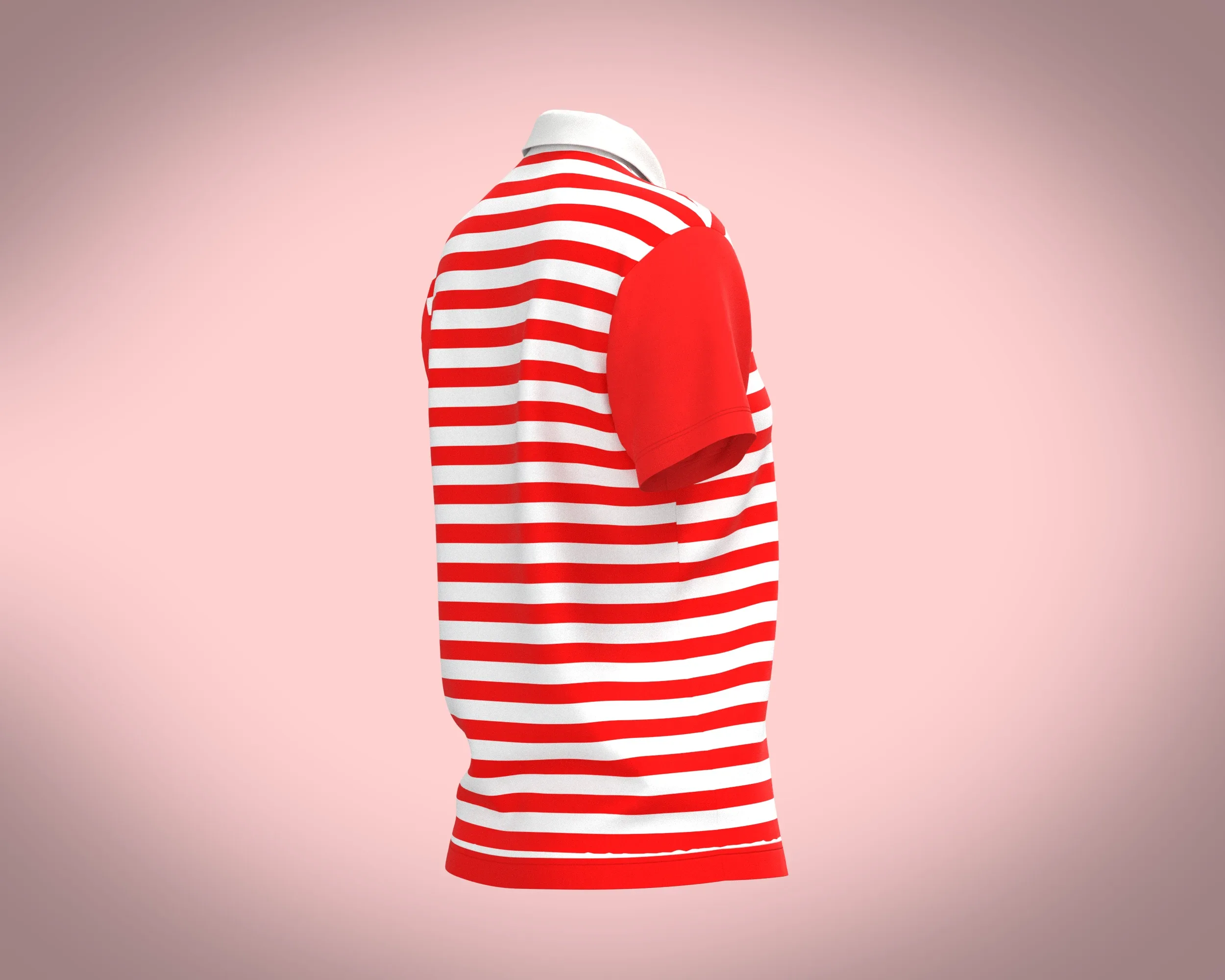 Ladies Red Striped Polo | Marvelous - FlippedNormals