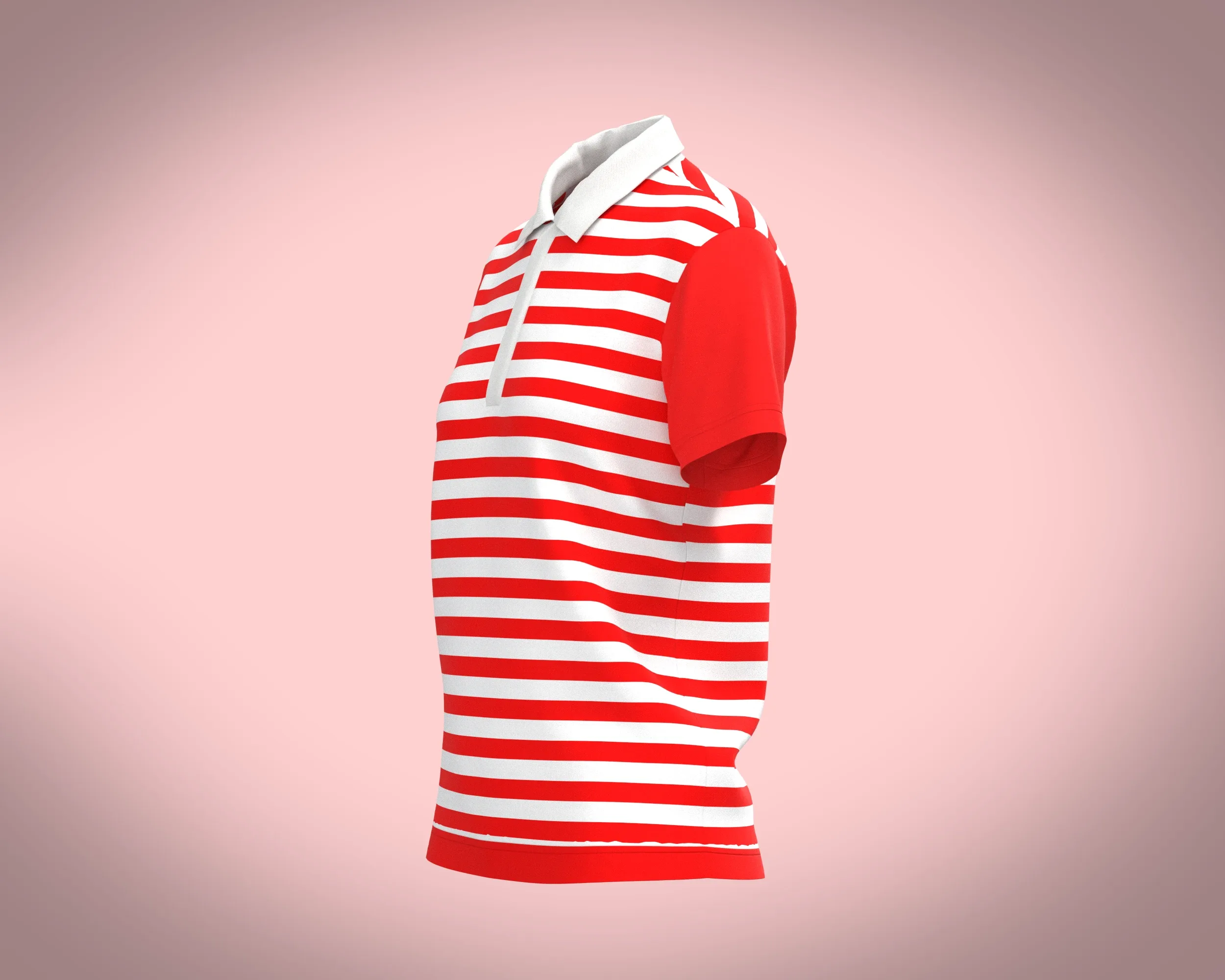 Ladies Red Striped Polo | Marvelous - FlippedNormals