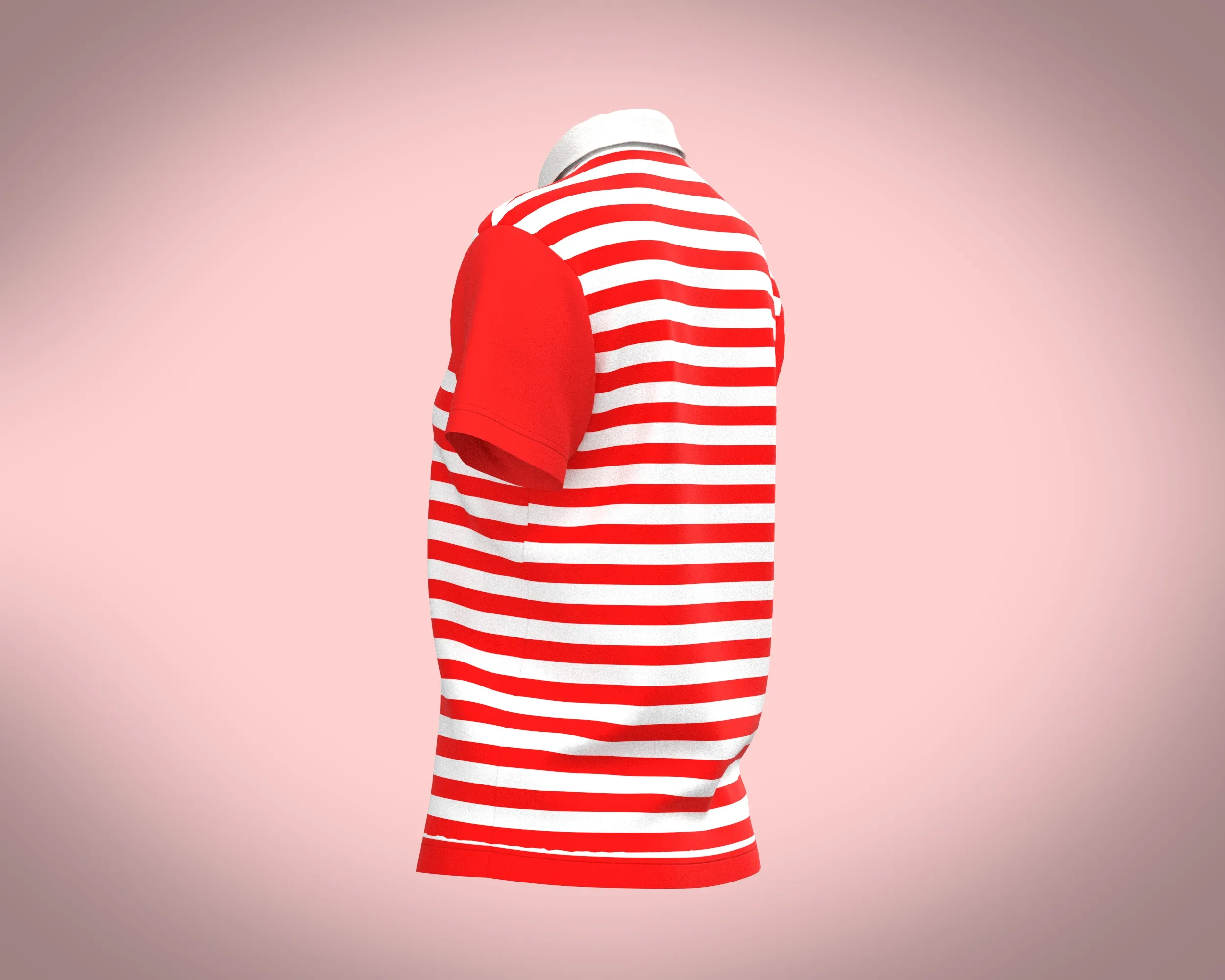 Ladies Red Striped Polo | Marvelous - FlippedNormals